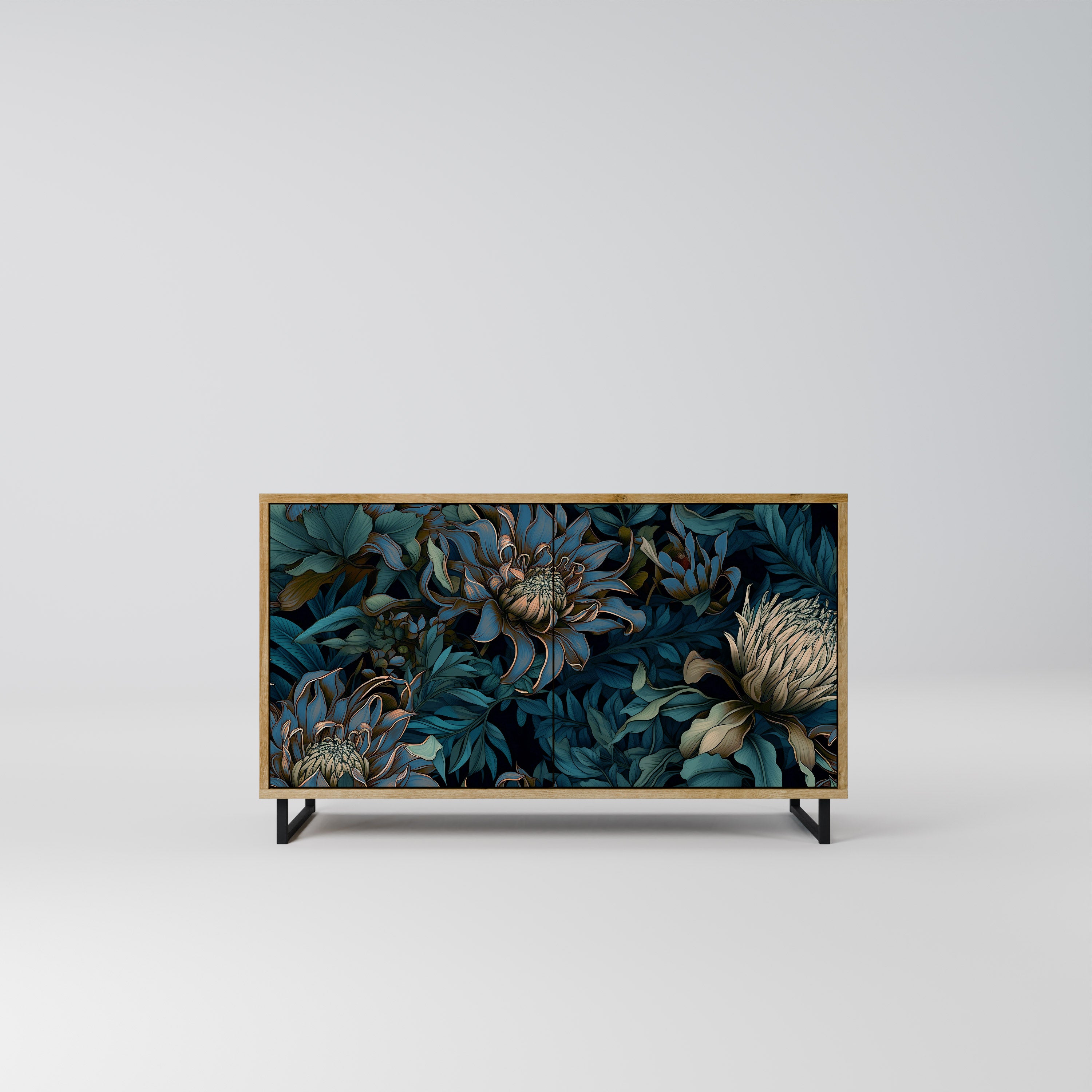 TWILIGHT BLOOM 2-Door Sideboard in Oak Effect