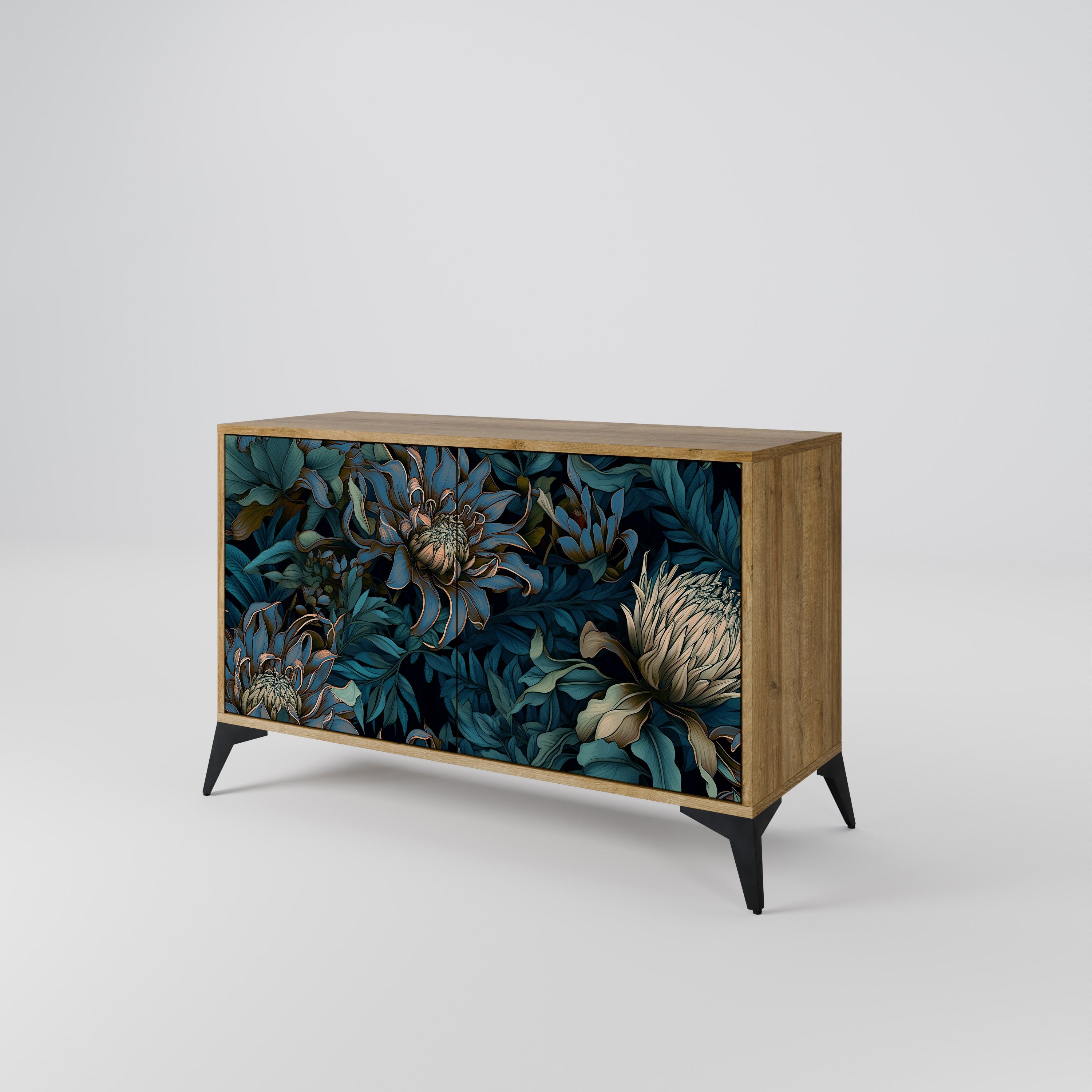 TWILIGHT BLOOM 2-Door Sideboard in Oak Effect