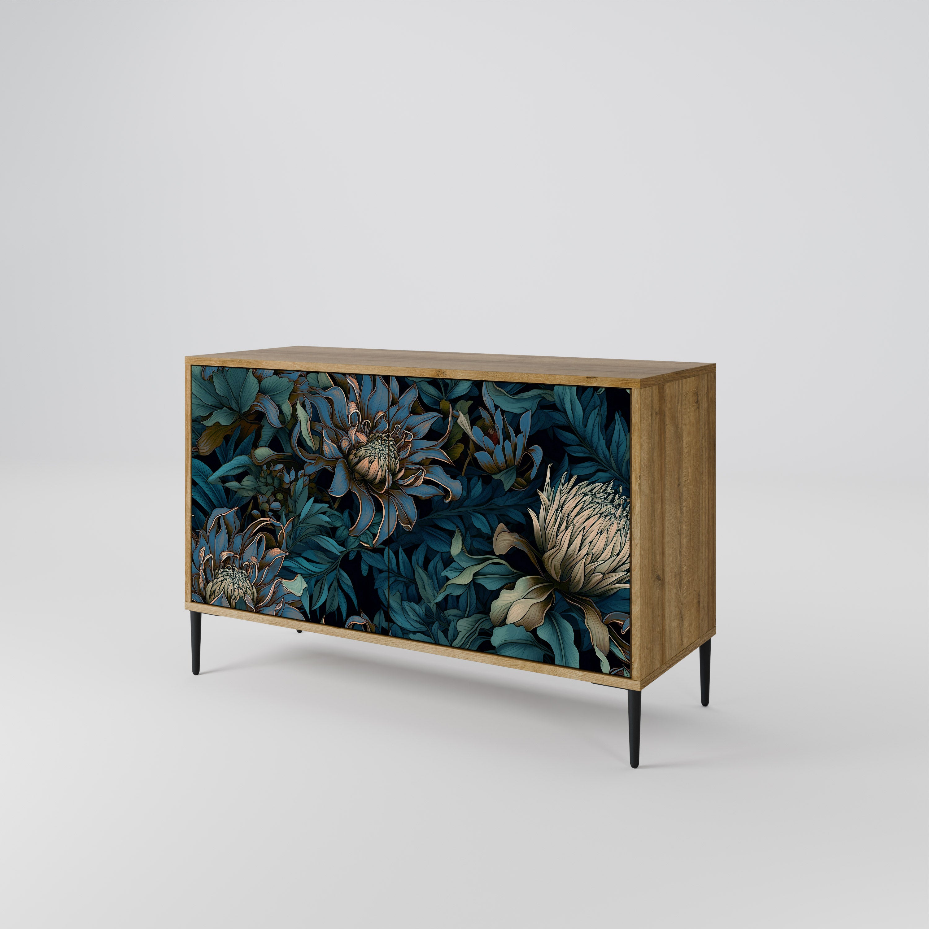 TWILIGHT BLOOM 2-Door Sideboard in Oak Effect