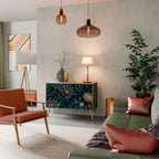 TWILIGHT BLOOM Aparador de 2 Puertas en Efecto Roble