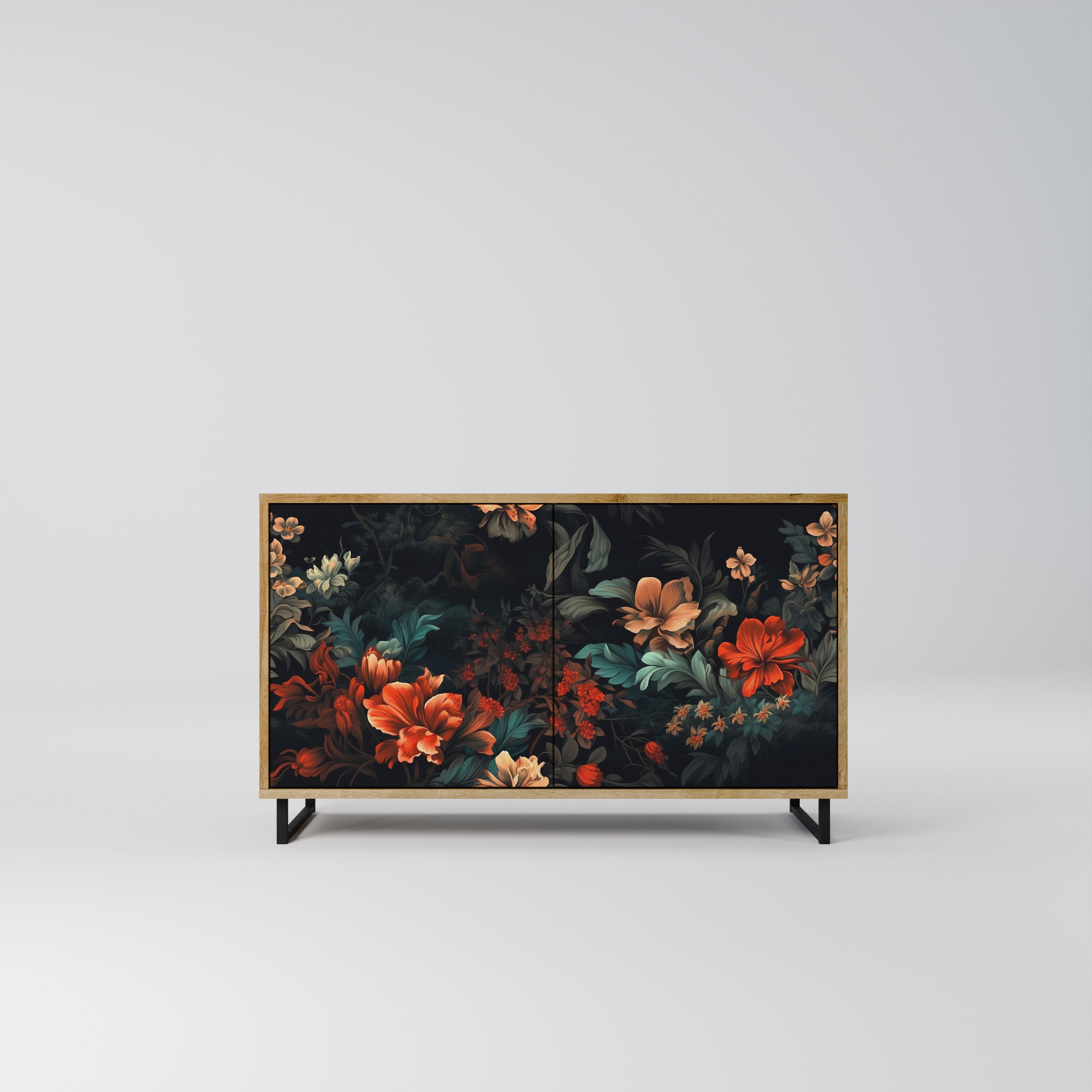 IMAGINARY BLOSSOM 2-Door Sideboard in Oak Effect