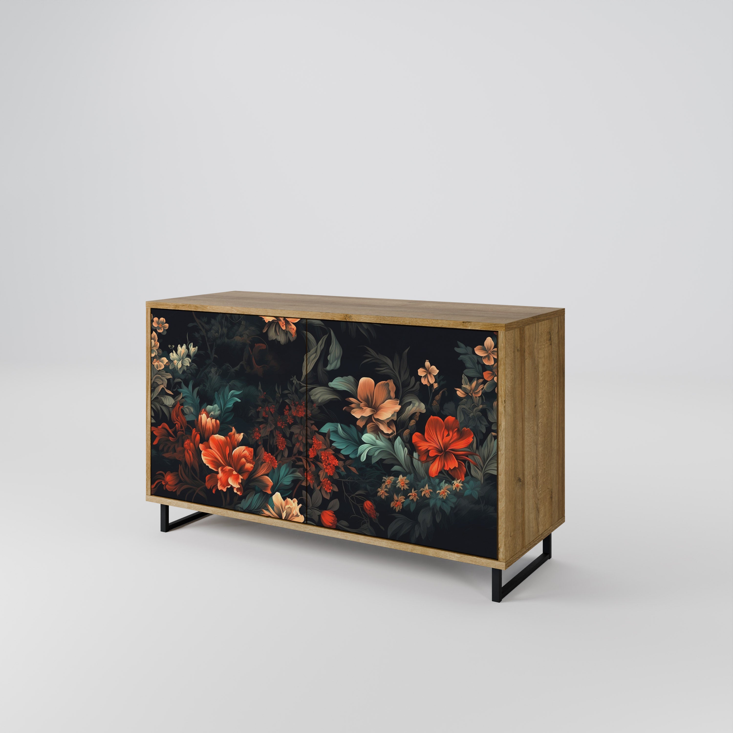 IMAGINARY BLOSSOM 2-Door Sideboard in Oak Effect