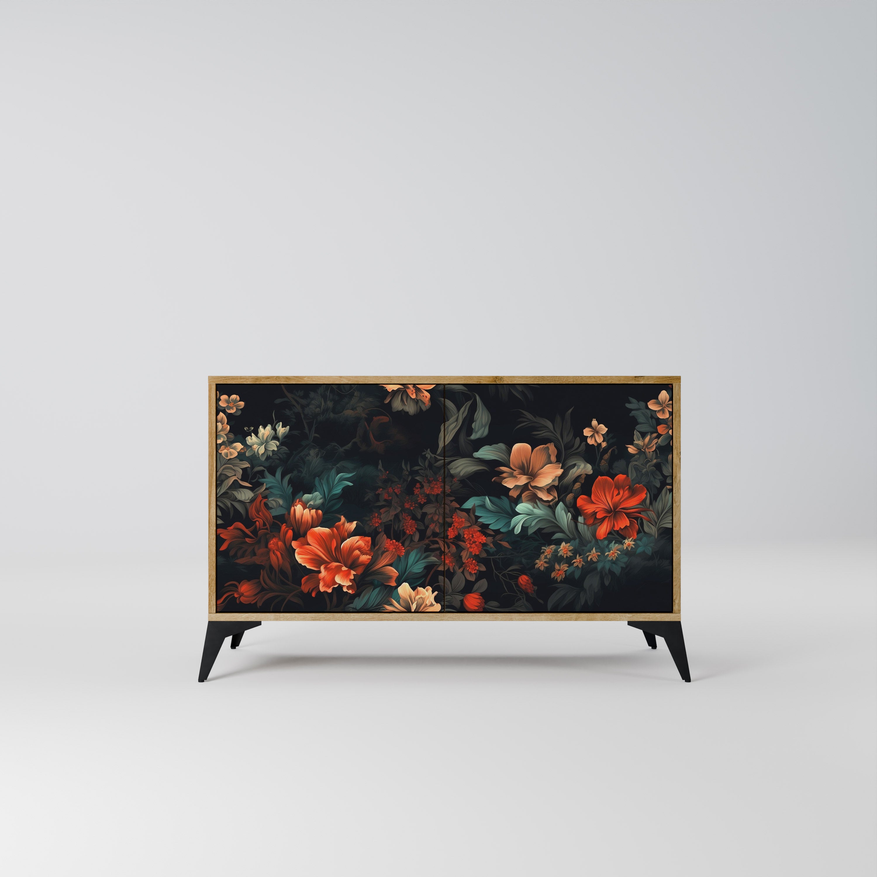 IMAGINARY BLOSSOM 2-Door Sideboard in Oak Effect