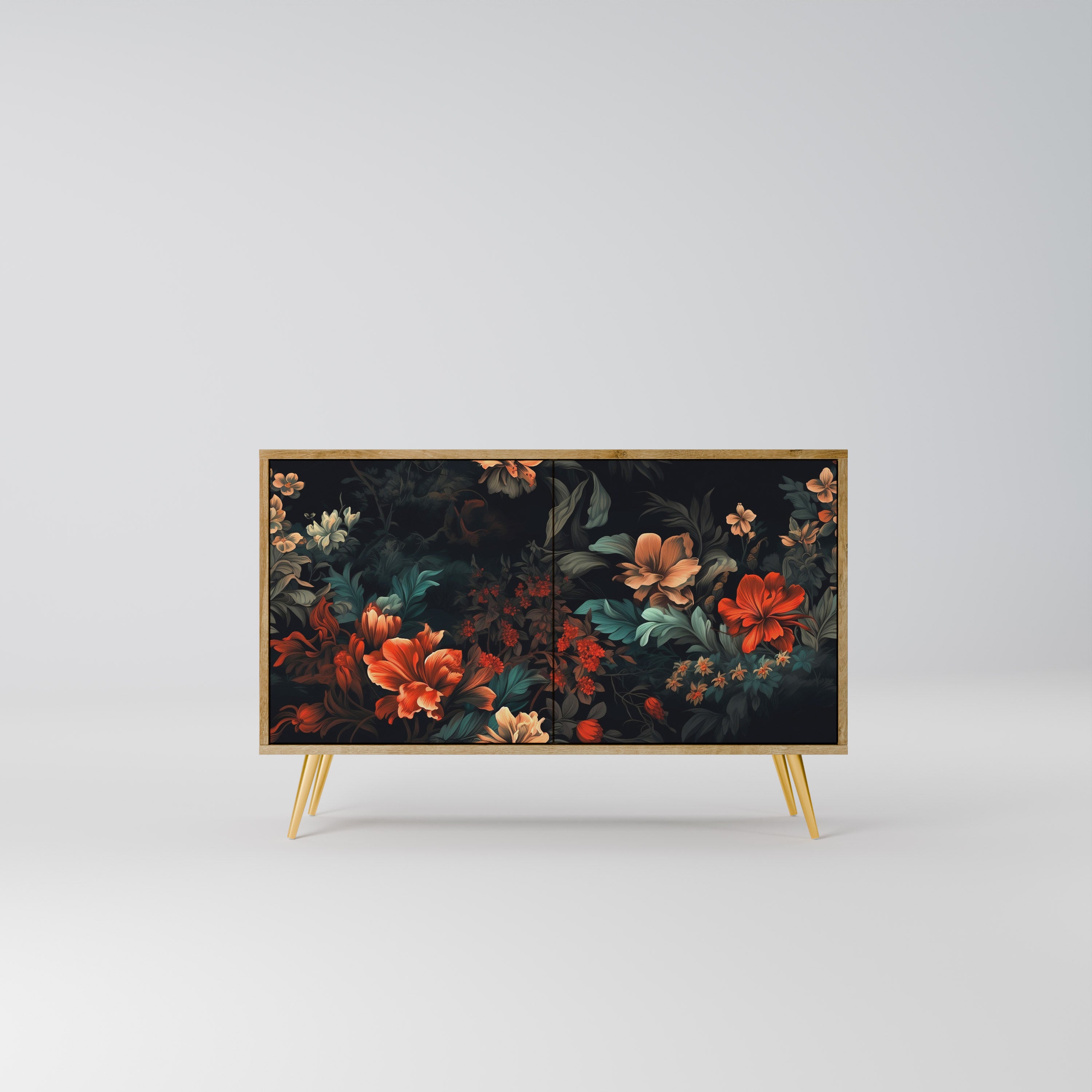 IMAGINARY BLOSSOM 2-Door Sideboard in Oak Effect