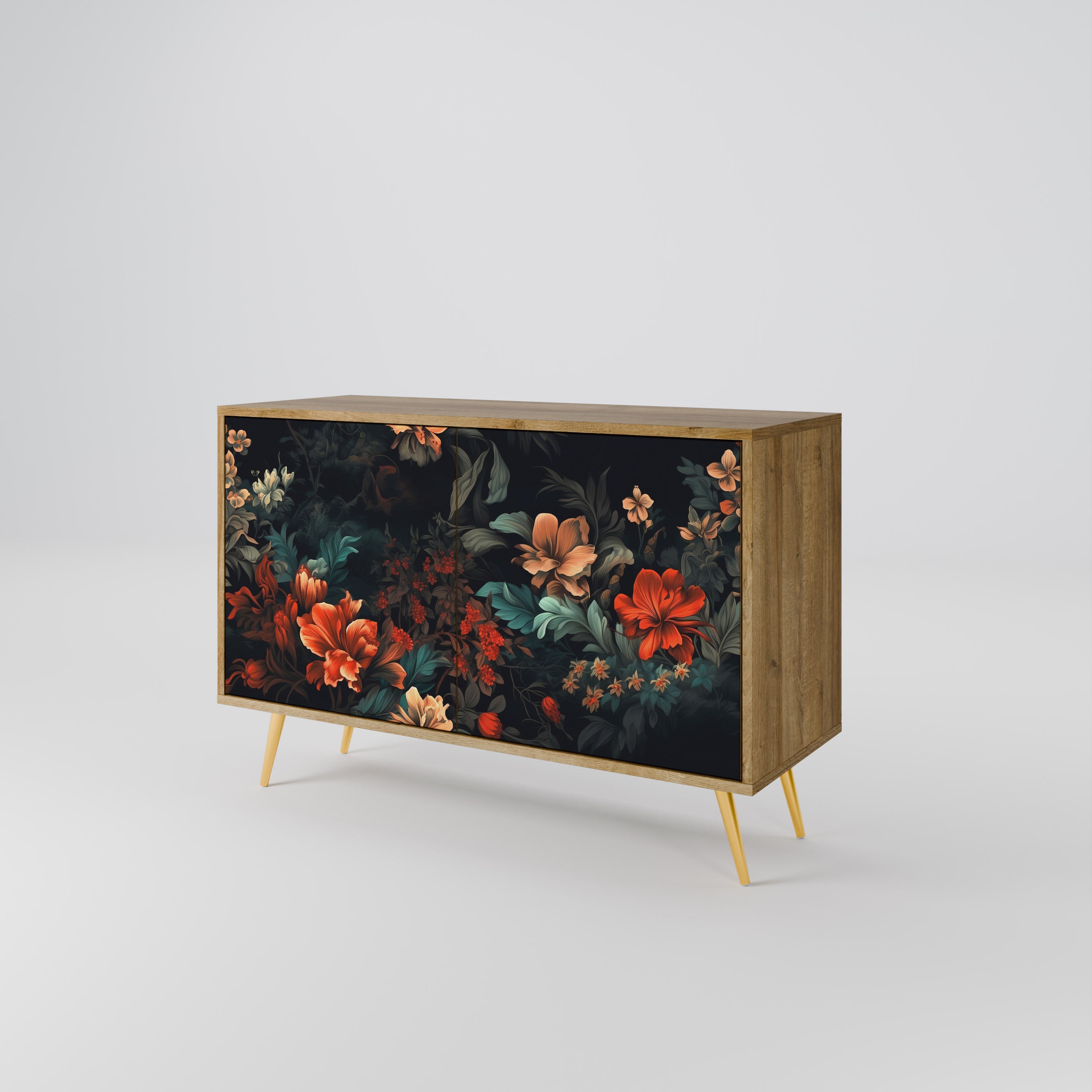 IMAGINARY BLOSSOM 2-Door Sideboard in Oak Effect