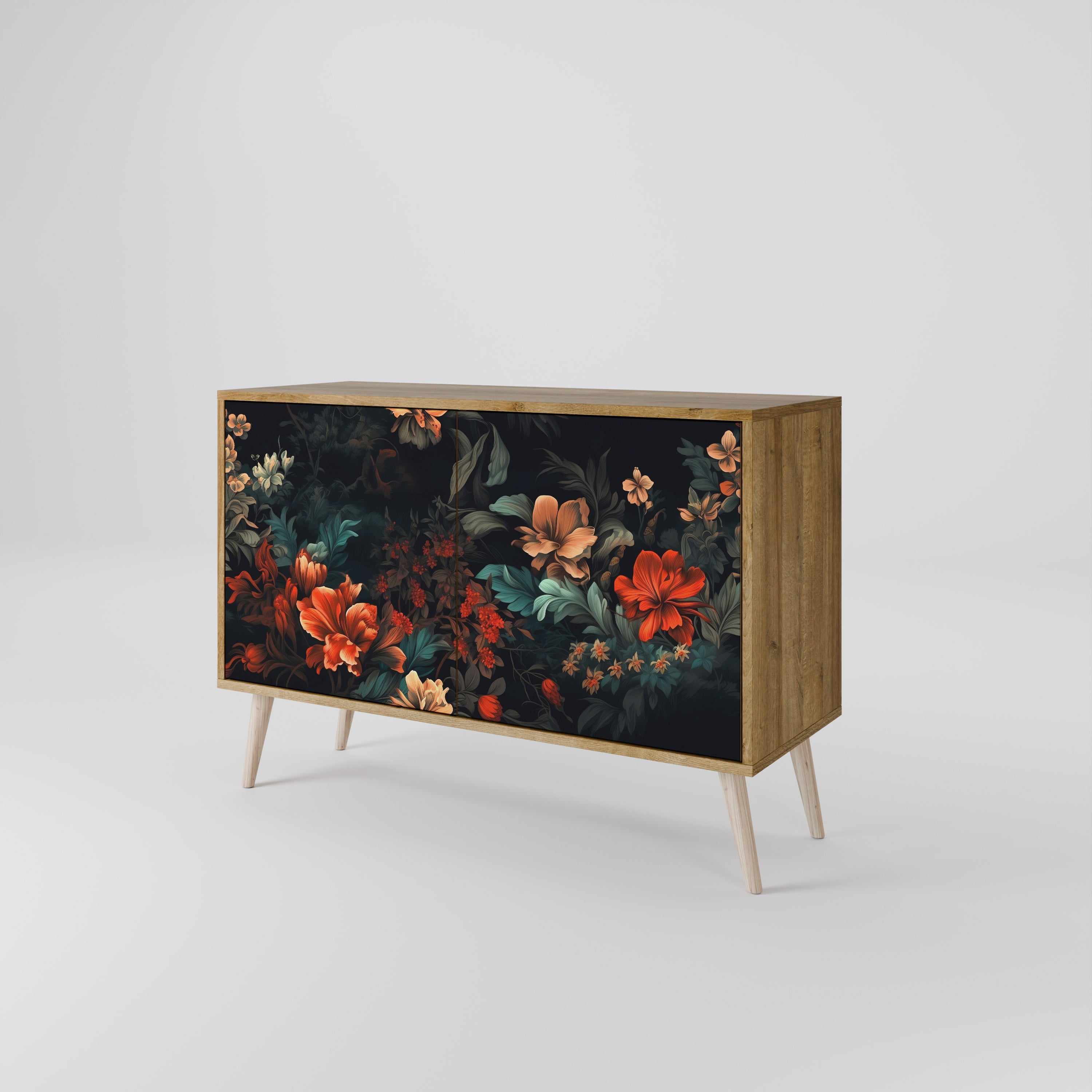 IMAGINARY BLOSSOM 2-Door Sideboard in Oak Effect