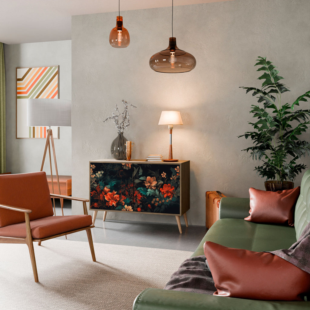 IMAGINARY BLOSSOM 2-Door Sideboard in Oak Effect