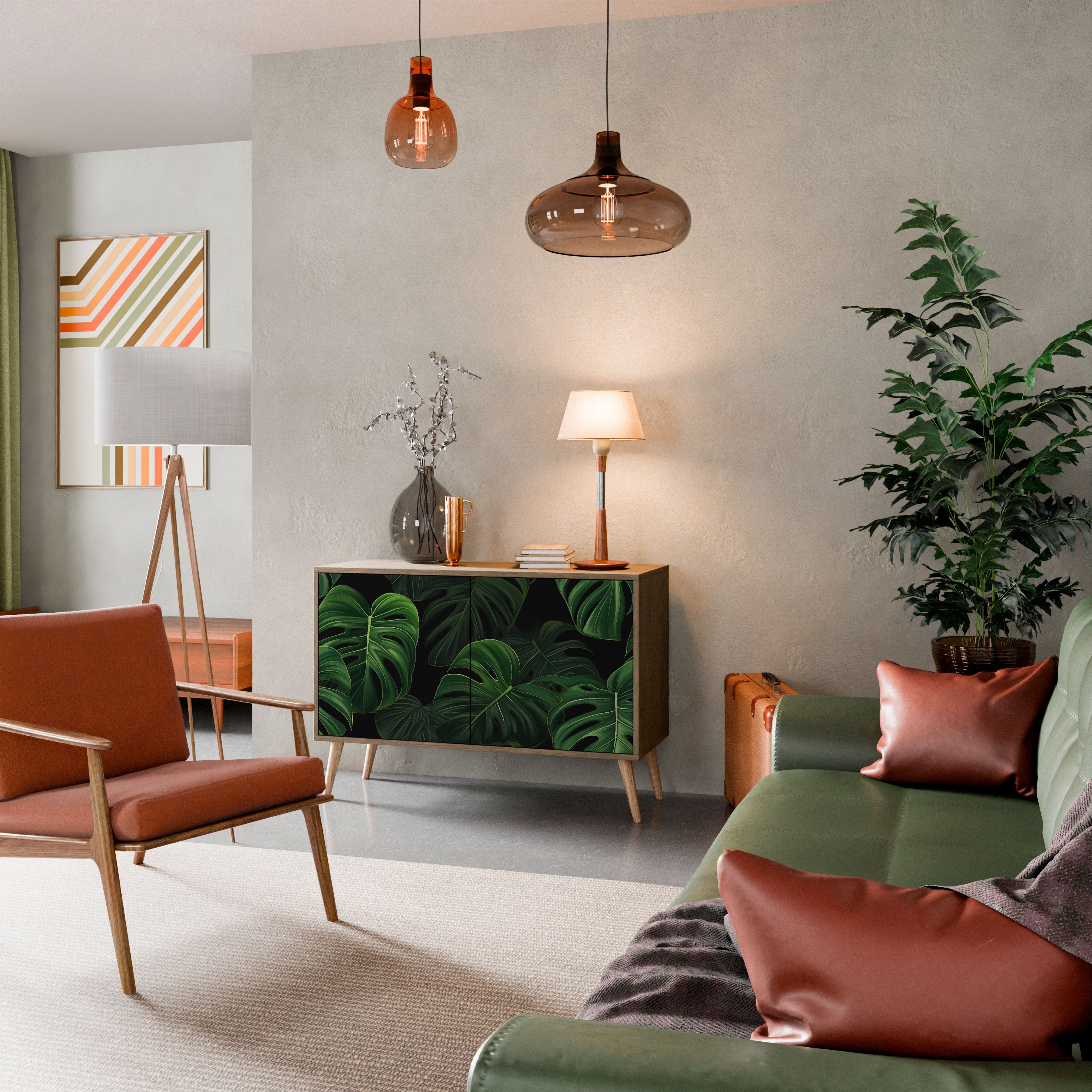 INFINITE MONSTERA 2-Door Sideboard in Oak Effect