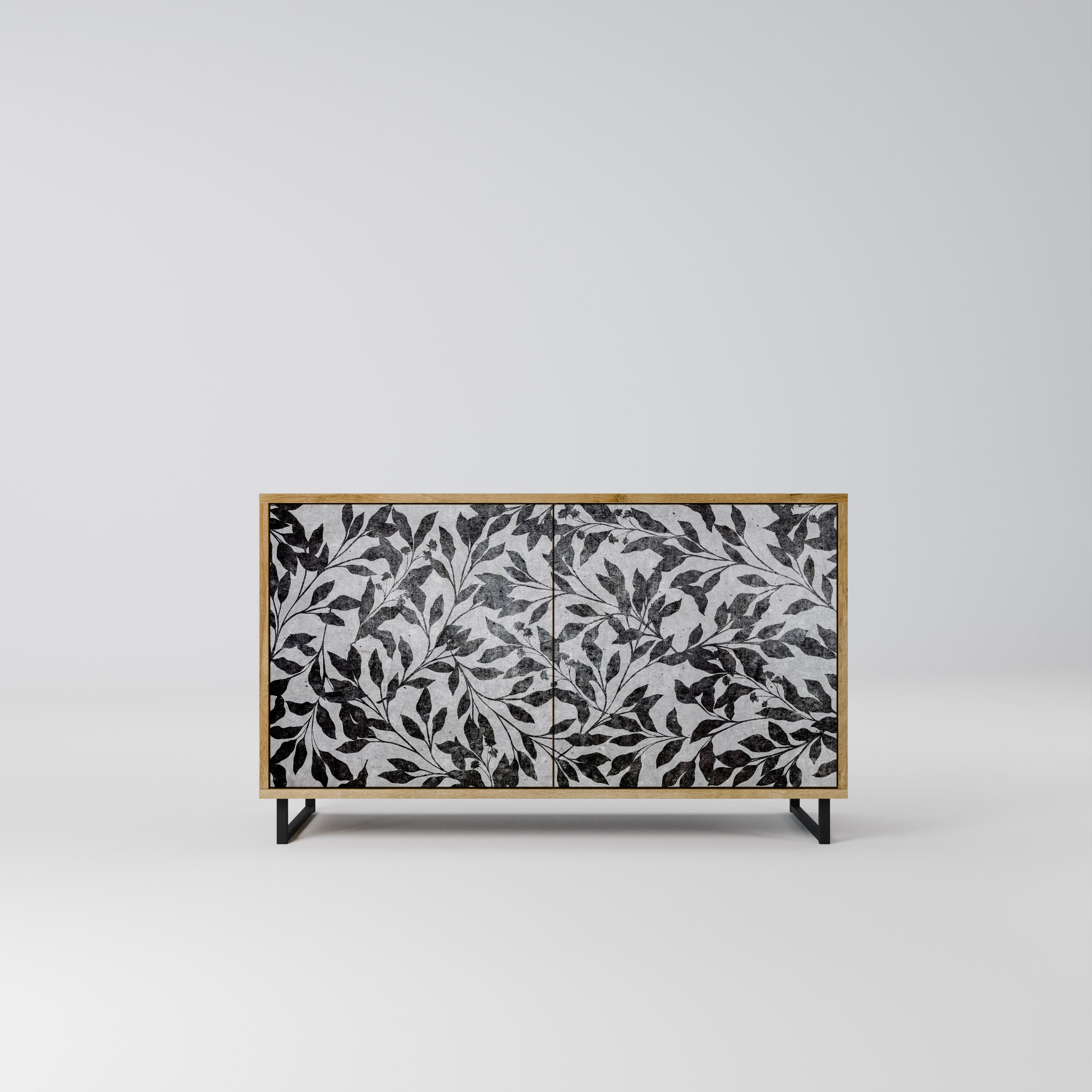 CHARCOAL SPROUT 2-Door Sideboard in Oak Effect