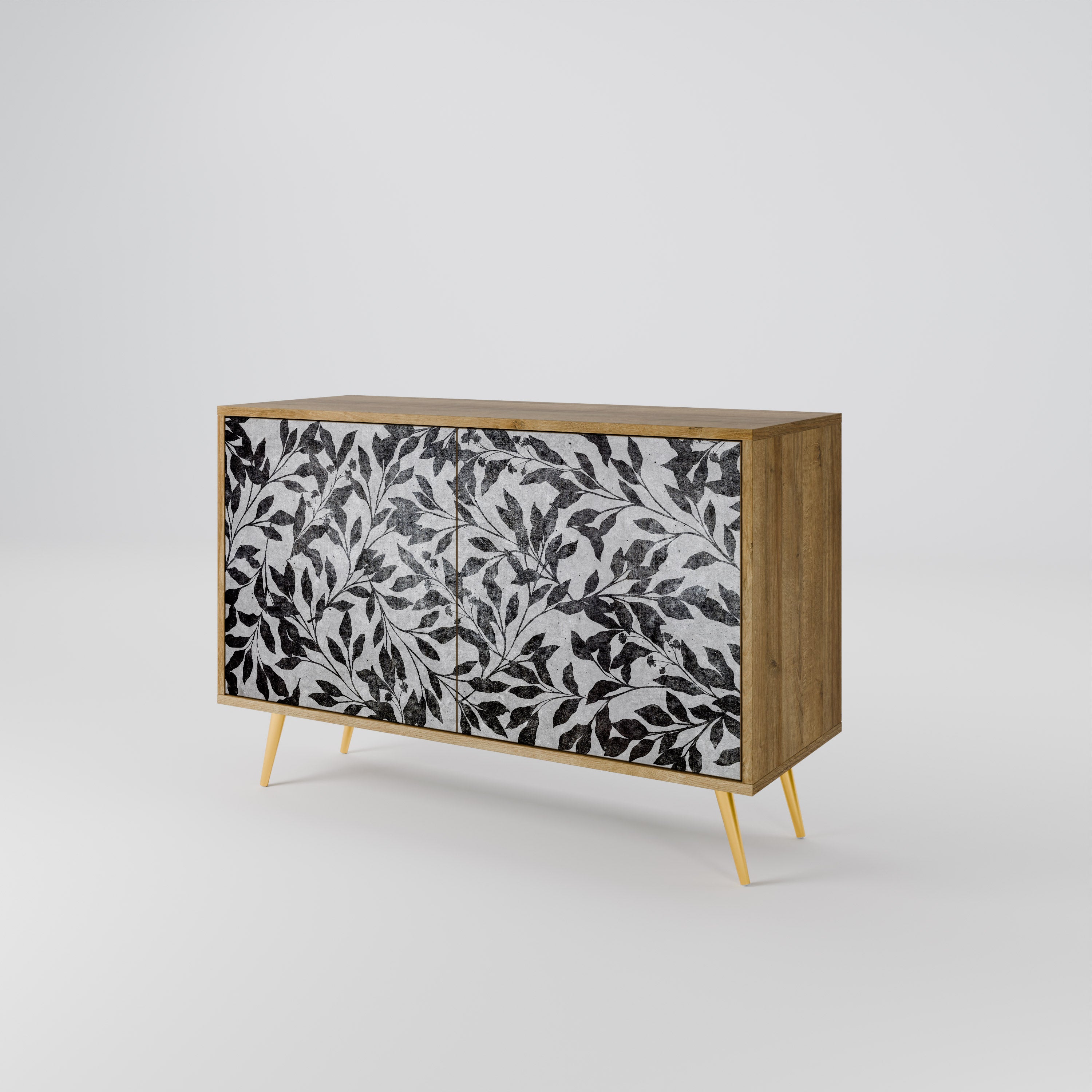 CHARCOAL SPROUT 2-Door Sideboard in Oak Effect