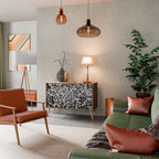 CHARCOAL SPROUT Aparador de 2 Puertas en Efecto Roble