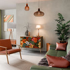 RADIANT FLORA Aparador de 2 Puertas en Efecto Roble