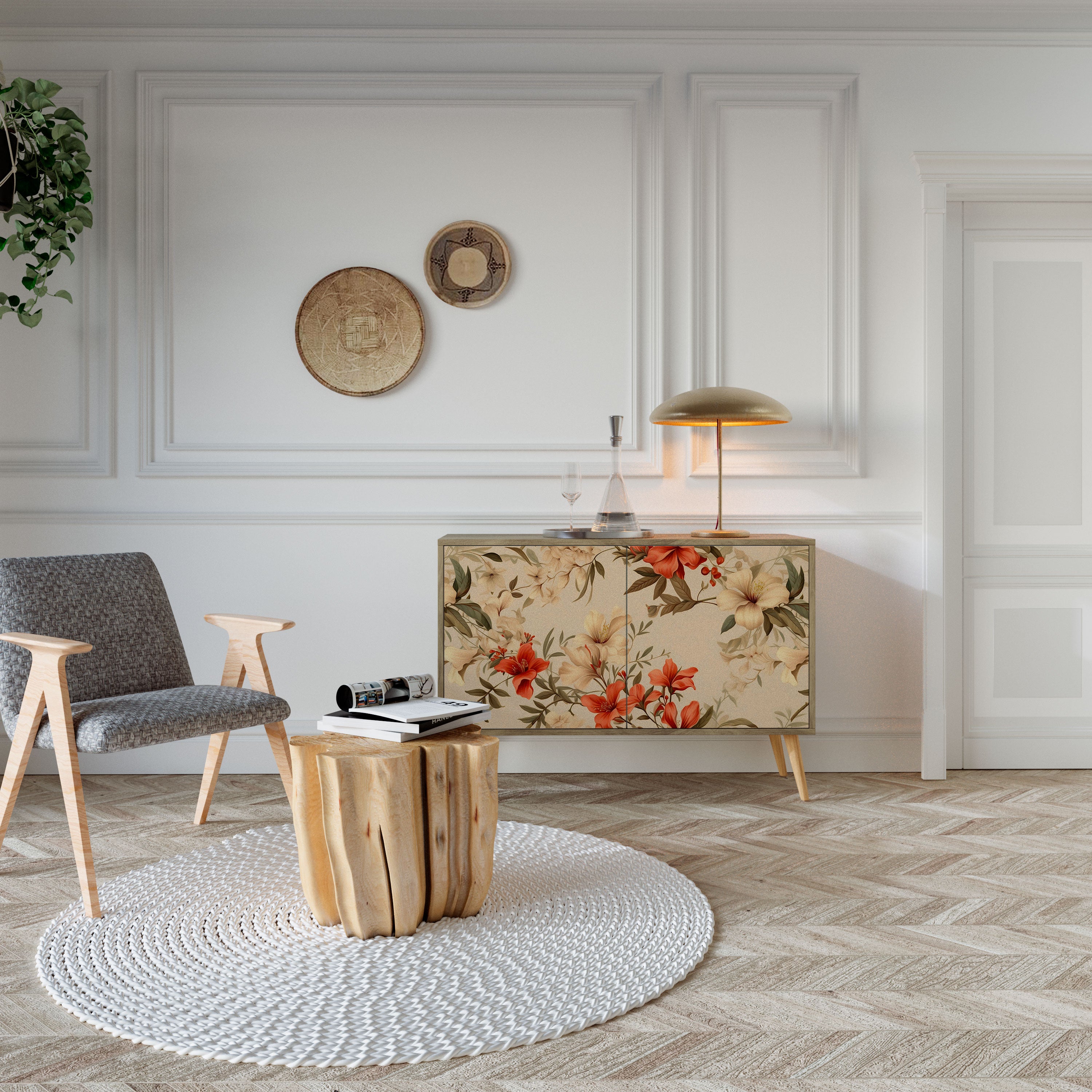 BLOOMING HARMONY 2-Door Sideboard in Oak Effect