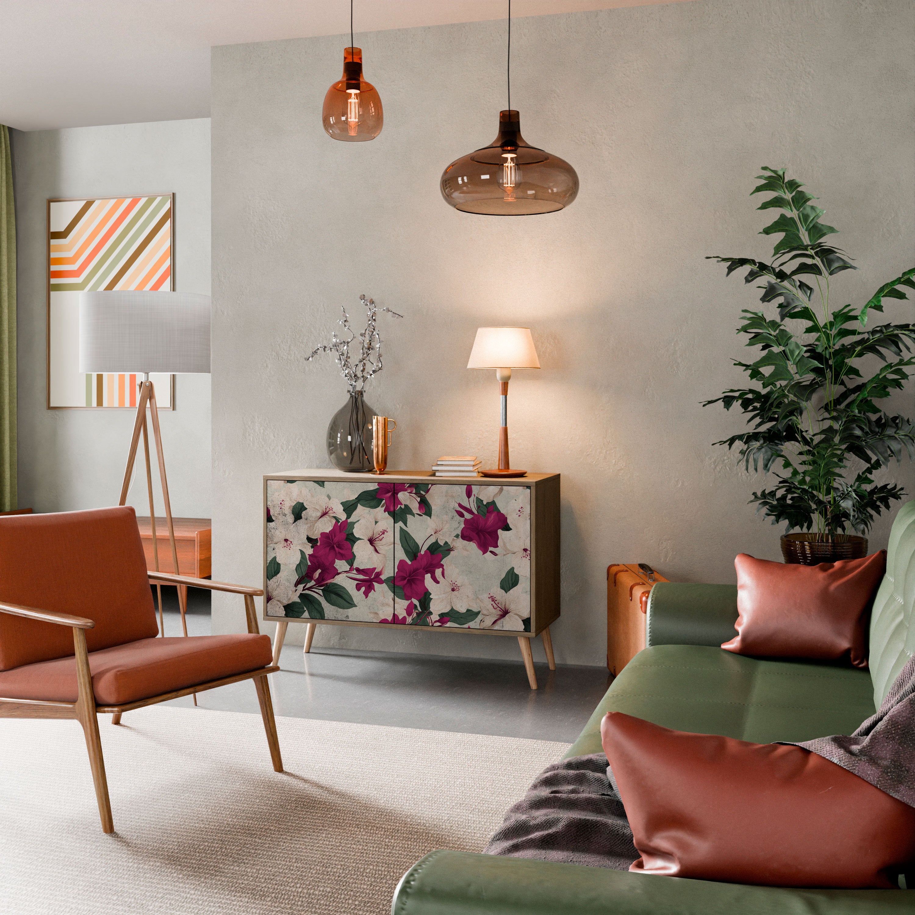 FLOWERET DREAM 2-Door Sideboard in Oak Effect