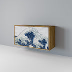 THE GREAT WAVE AT KANAGAWA Aparador de 2 Puertas en Efecto Roble