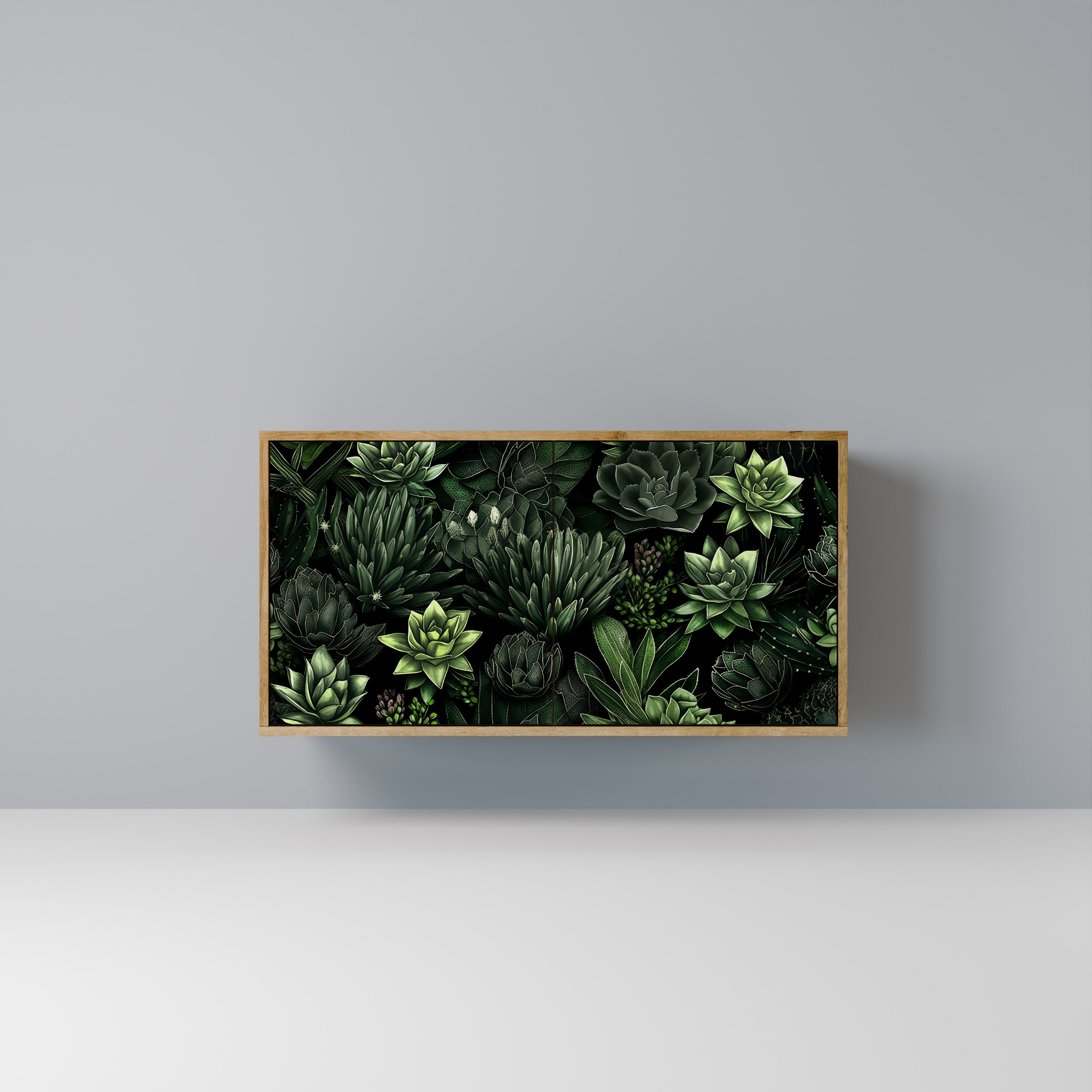 SUCCULENT JUNGLE 2-Door Sideboard in Oak Effect