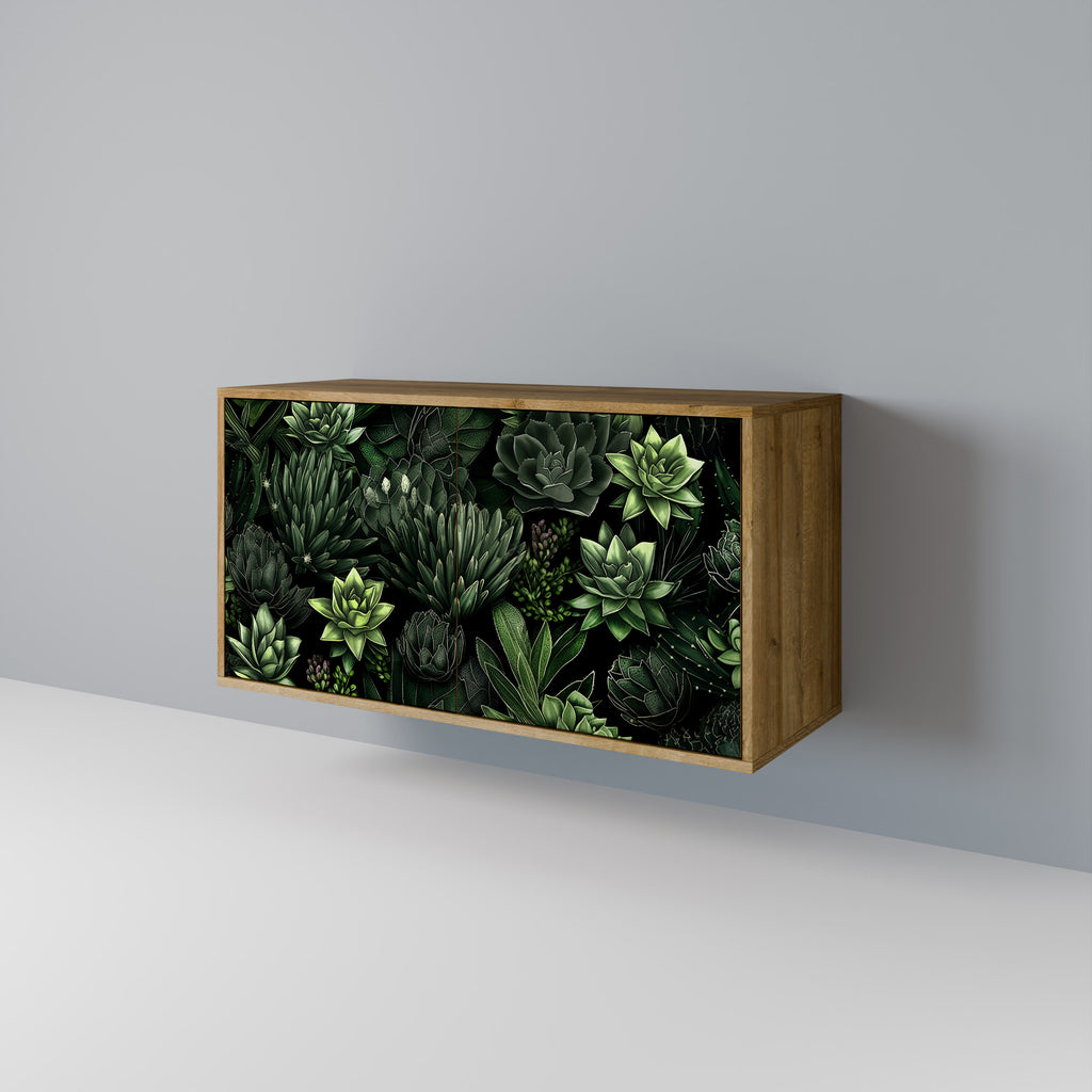 SUCCULENT JUNGLE 2-Door Sideboard in Oak Effect