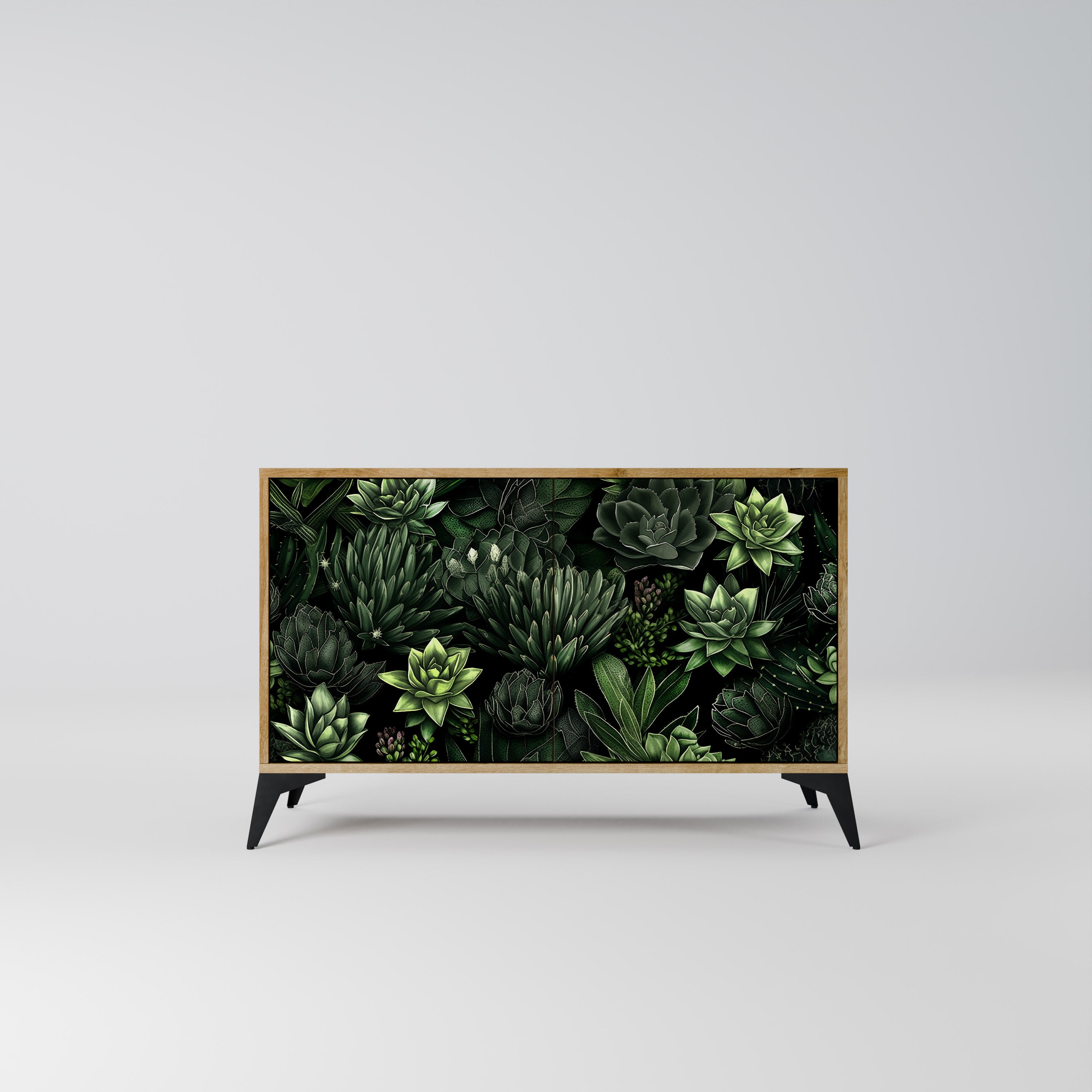 SUCCULENT JUNGLE 2-Door Sideboard in Oak Effect