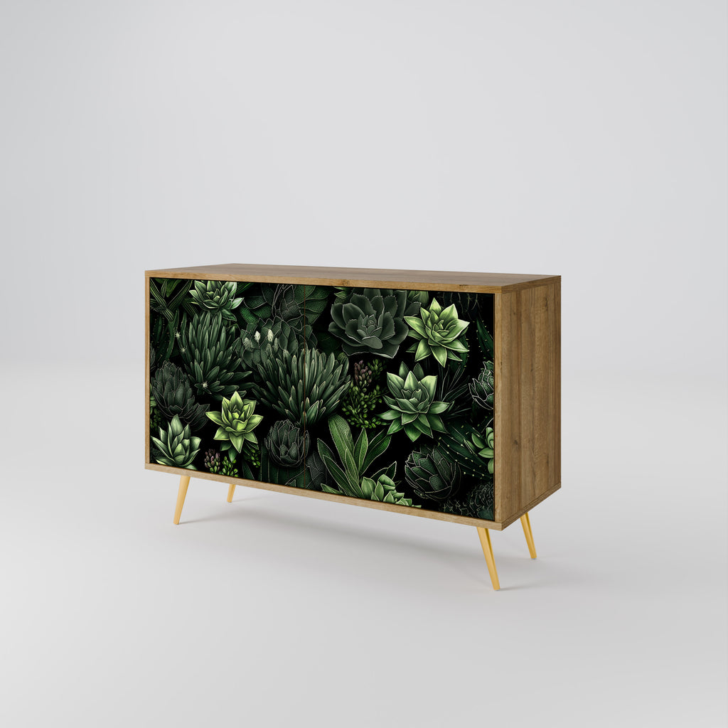 SUCCULENT JUNGLE 2-Door Sideboard in Oak Effect