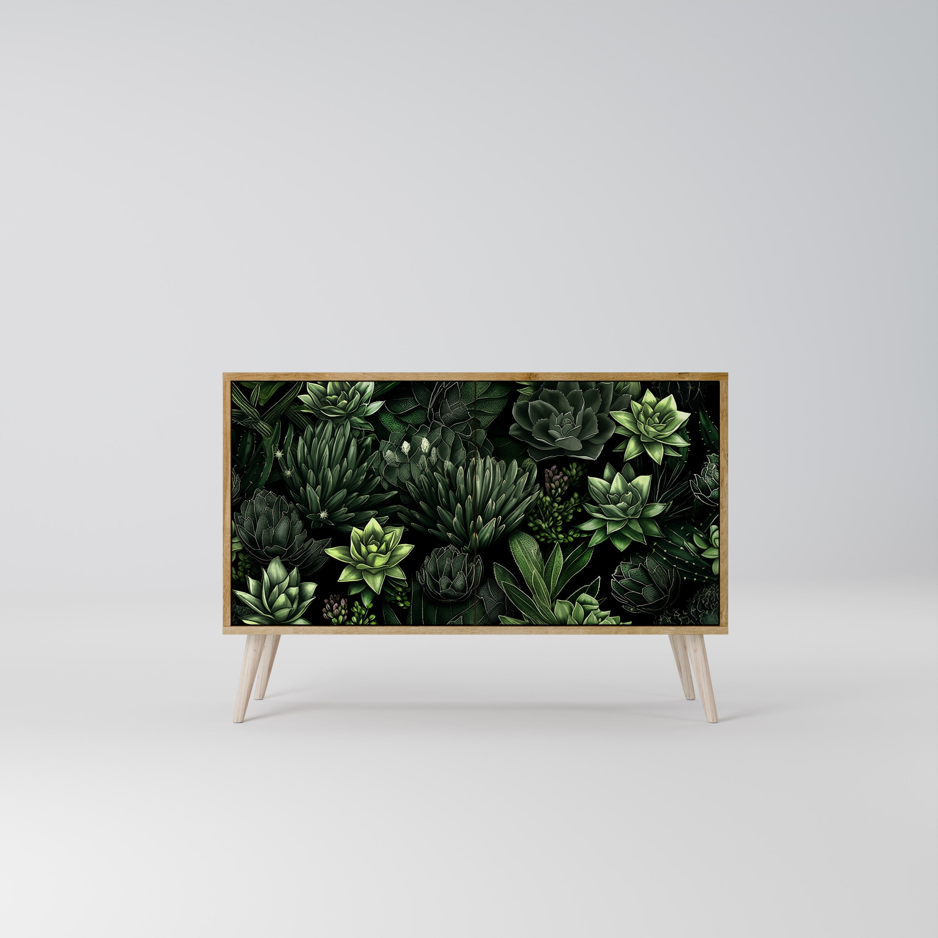 SUCCULENT JUNGLE 2-Door Sideboard in Oak Effect