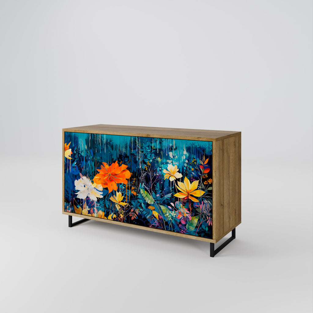 MIDNIGHT BLOSSOM 2-Door Sideboard in Oak Effect