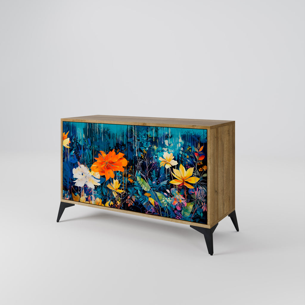 MIDNIGHT BLOSSOM 2-Door Sideboard in Oak Effect