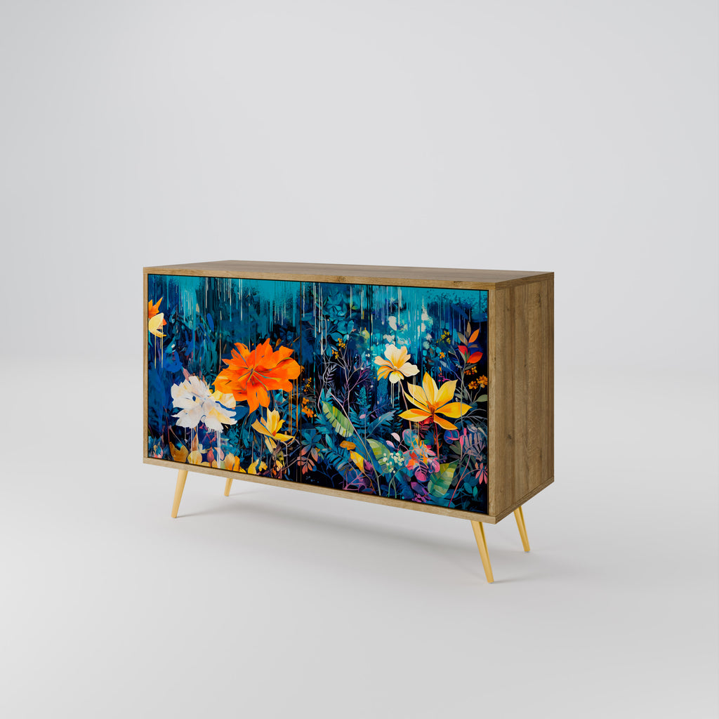 MIDNIGHT BLOSSOM 2-Door Sideboard in Oak Effect