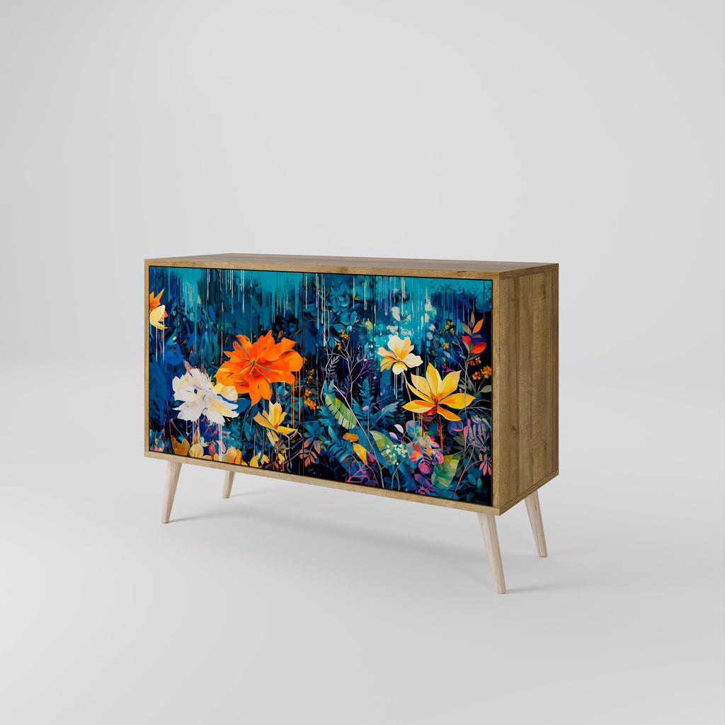 MIDNIGHT BLOSSOM 2-Door Sideboard in Oak Effect