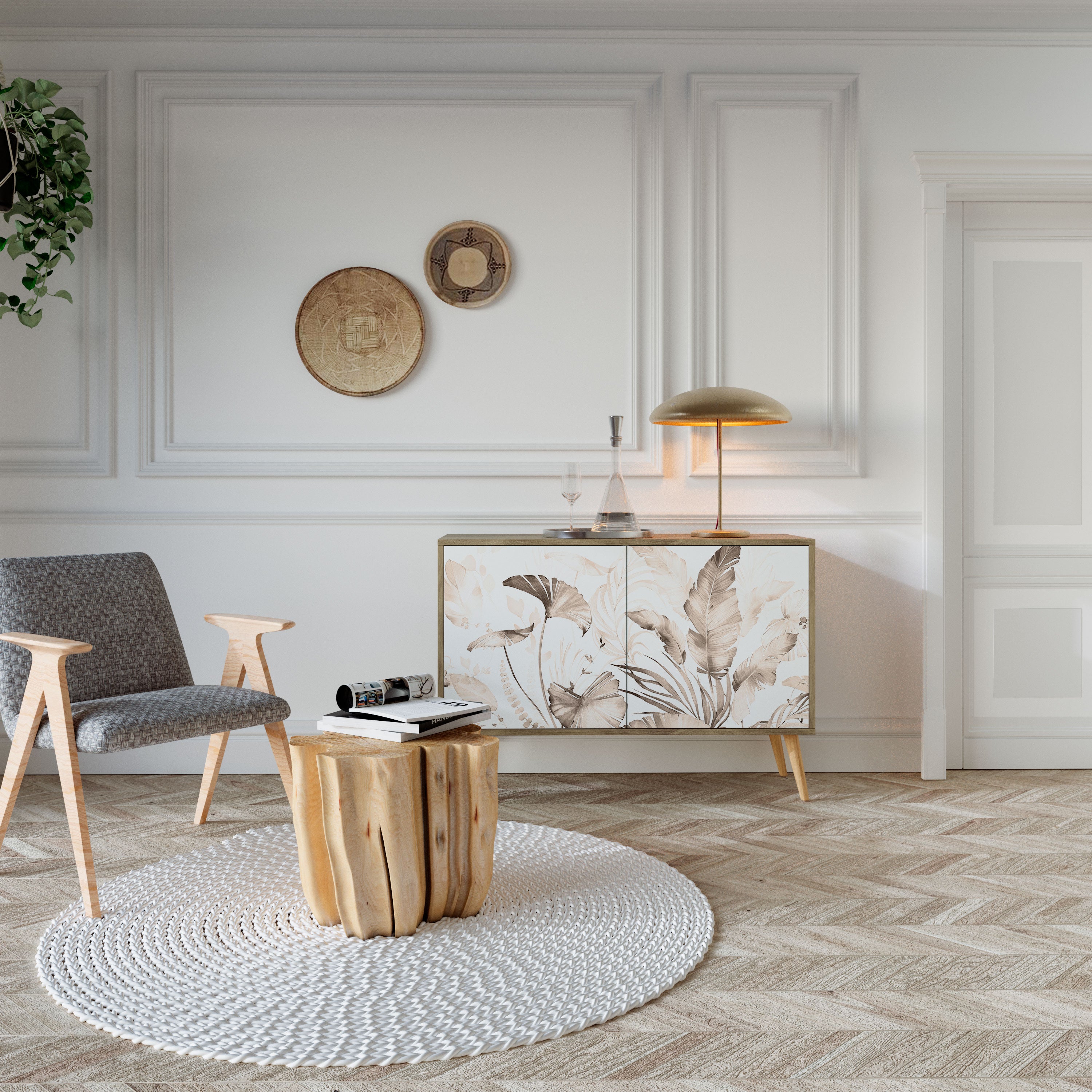 WILD TENDERNESS 2-Door Sideboard in Oak Effect