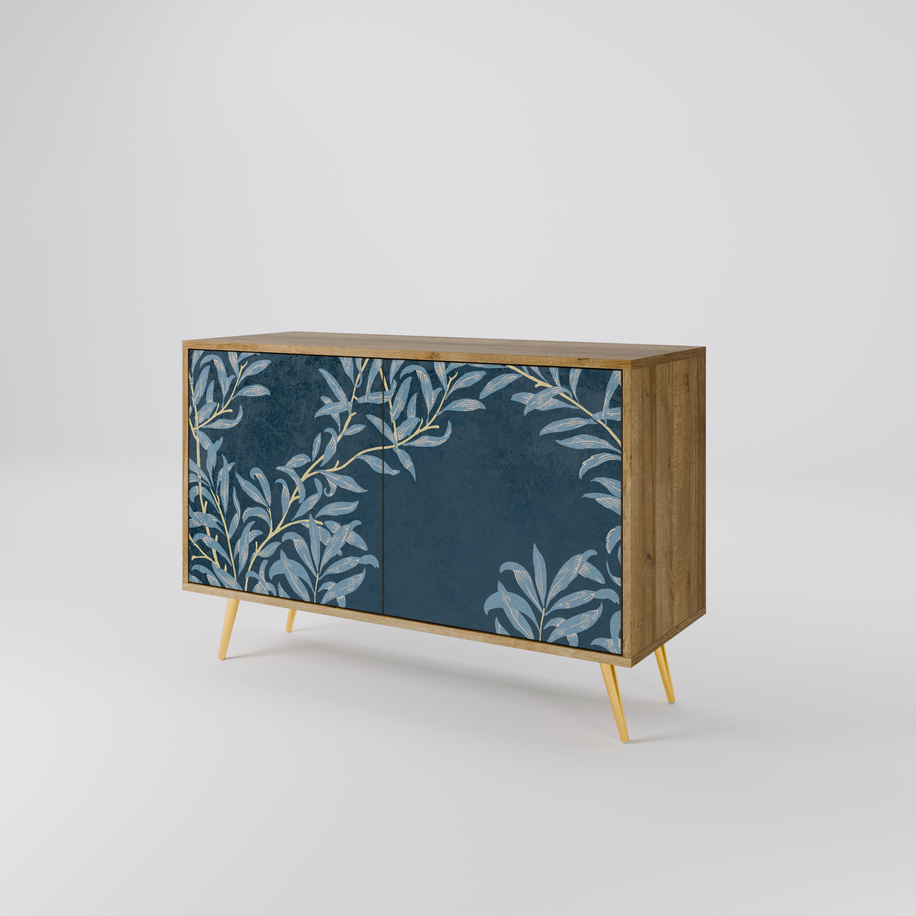 BLUE LEAVES 2-Door Sideboard in Oak Effect