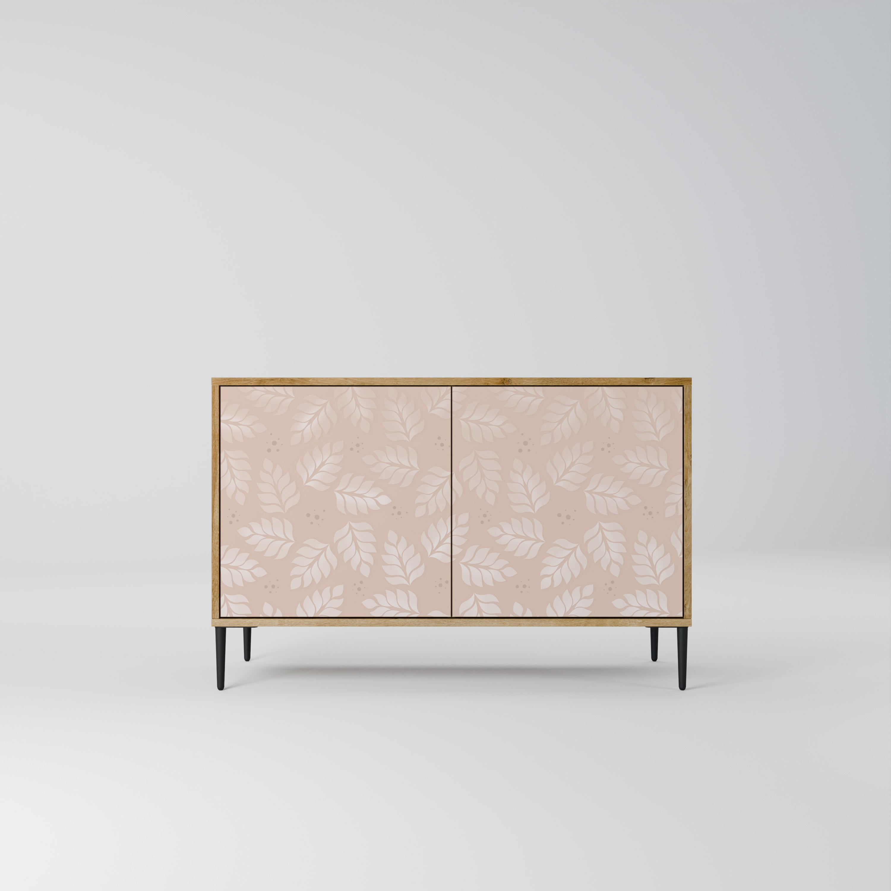 LEAVES ON BEIGE 2-Door Sideboard in Oak Effect