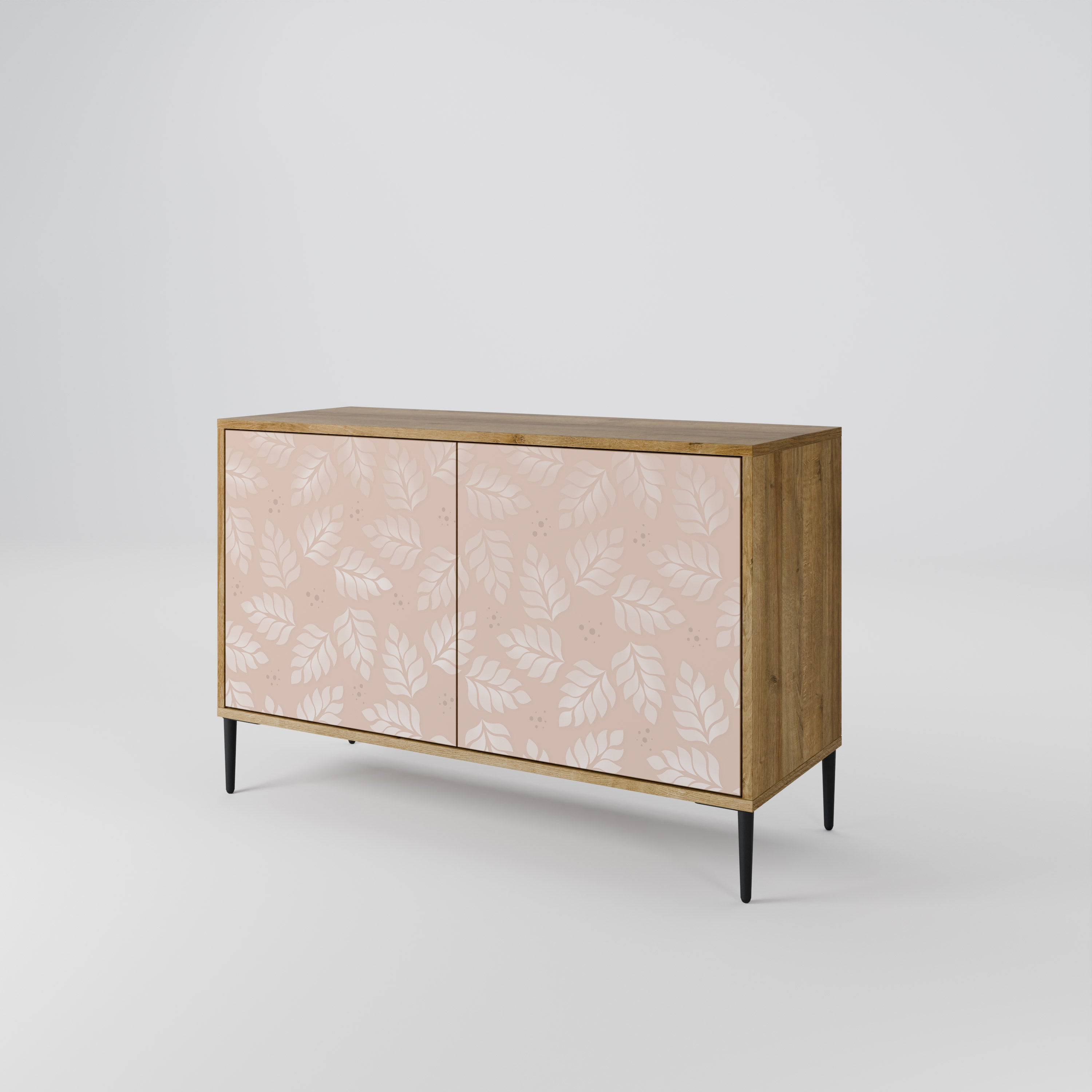 LEAVES ON BEIGE 2-Door Sideboard in Oak Effect