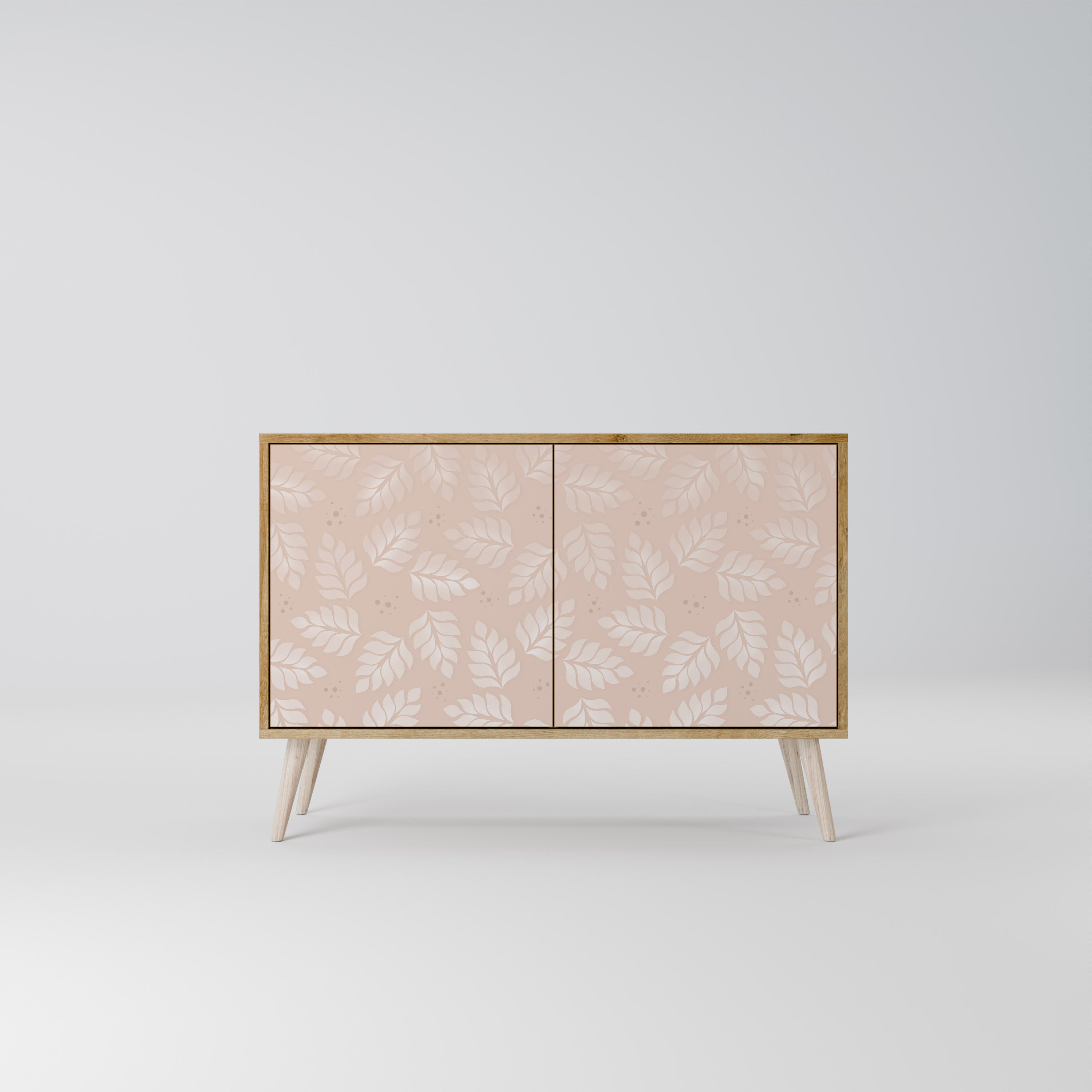 LEAVES ON BEIGE 2-Door Sideboard in Oak Effect