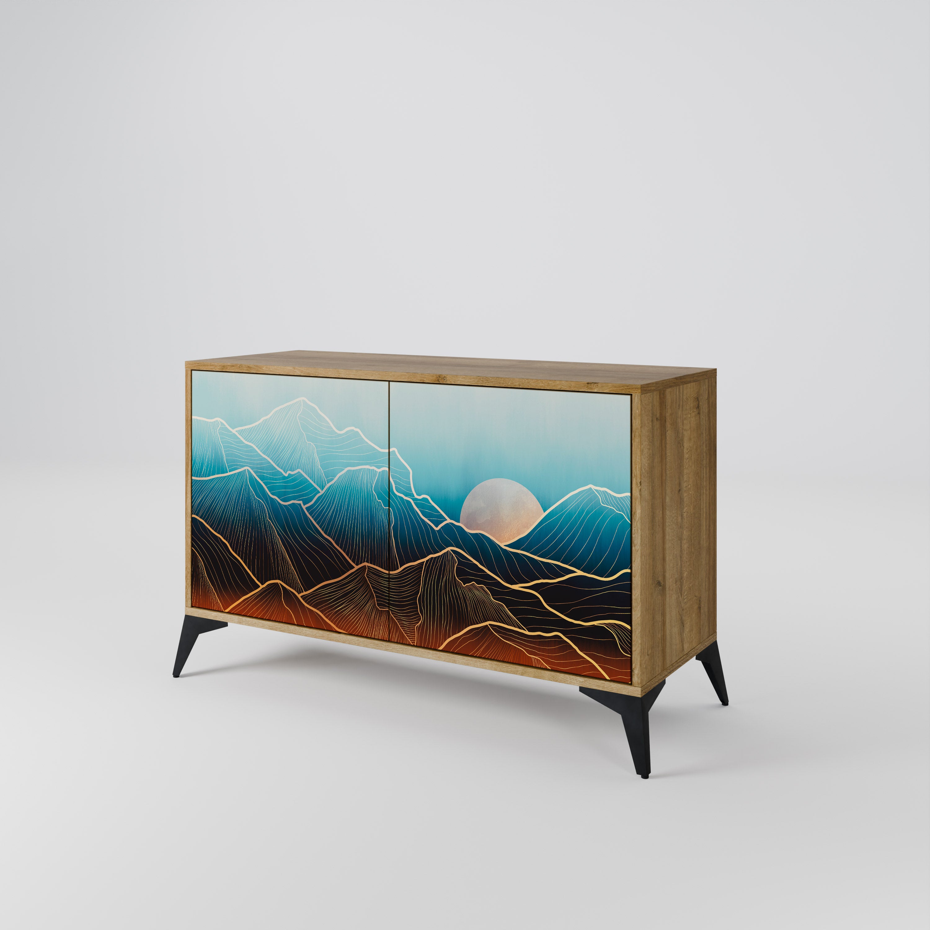 LUNAR SECRETS 2-Door Sideboard in Oak Effect