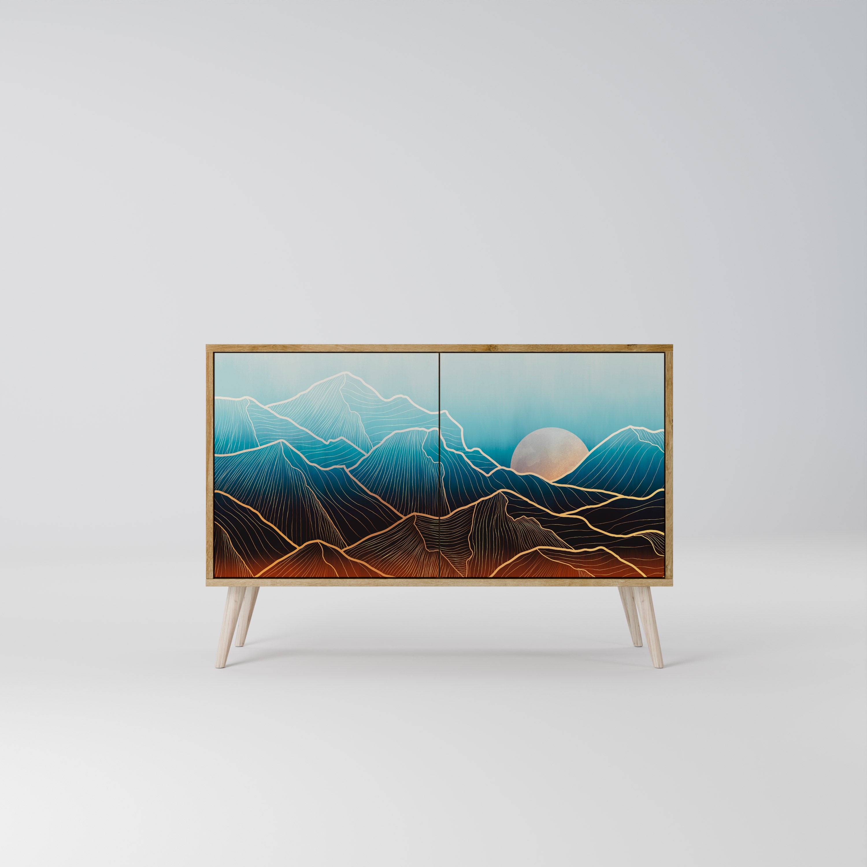 LUNAR SECRETS 2-Door Sideboard in Oak Effect