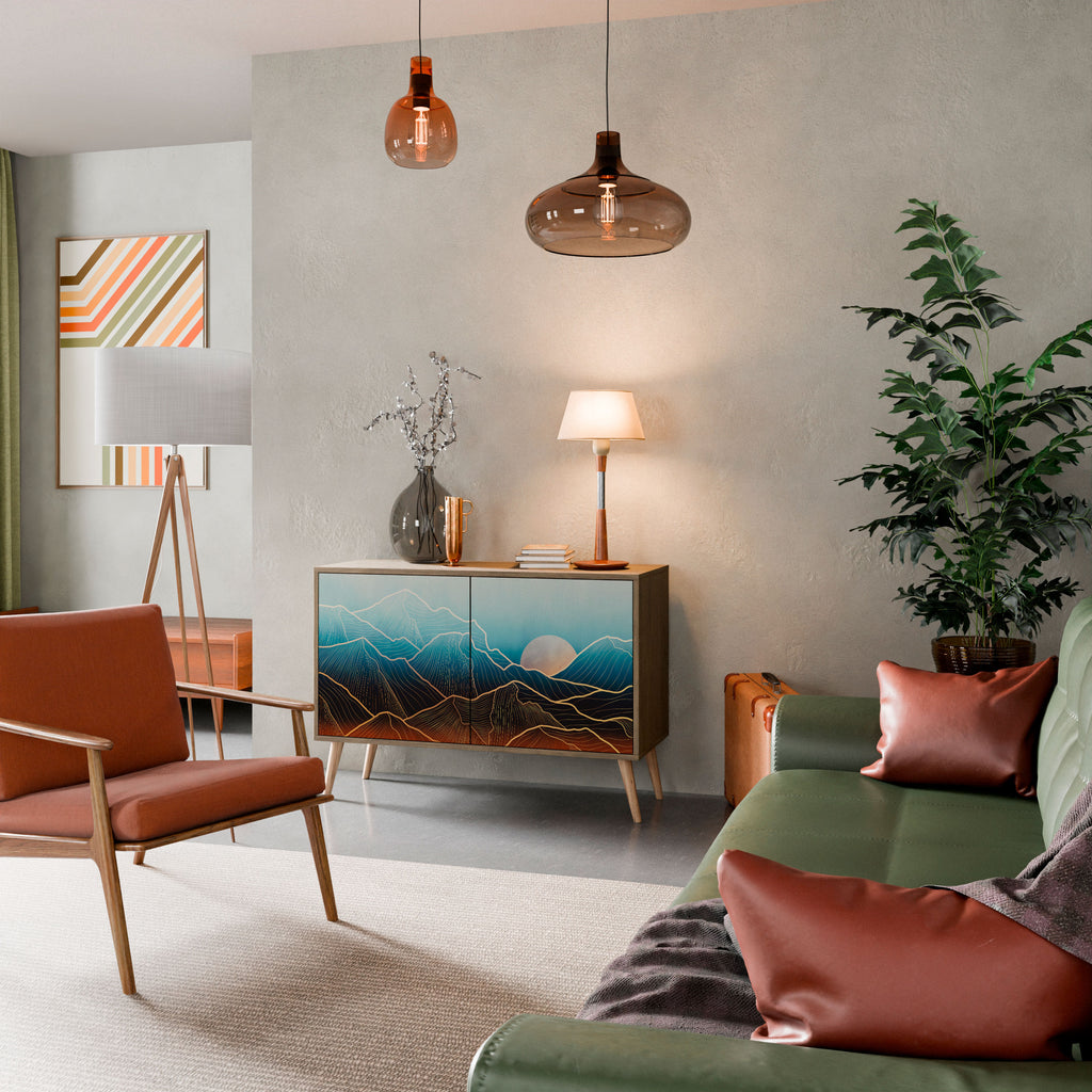 LUNAR SECRETS 2-Door Sideboard in Oak Effect