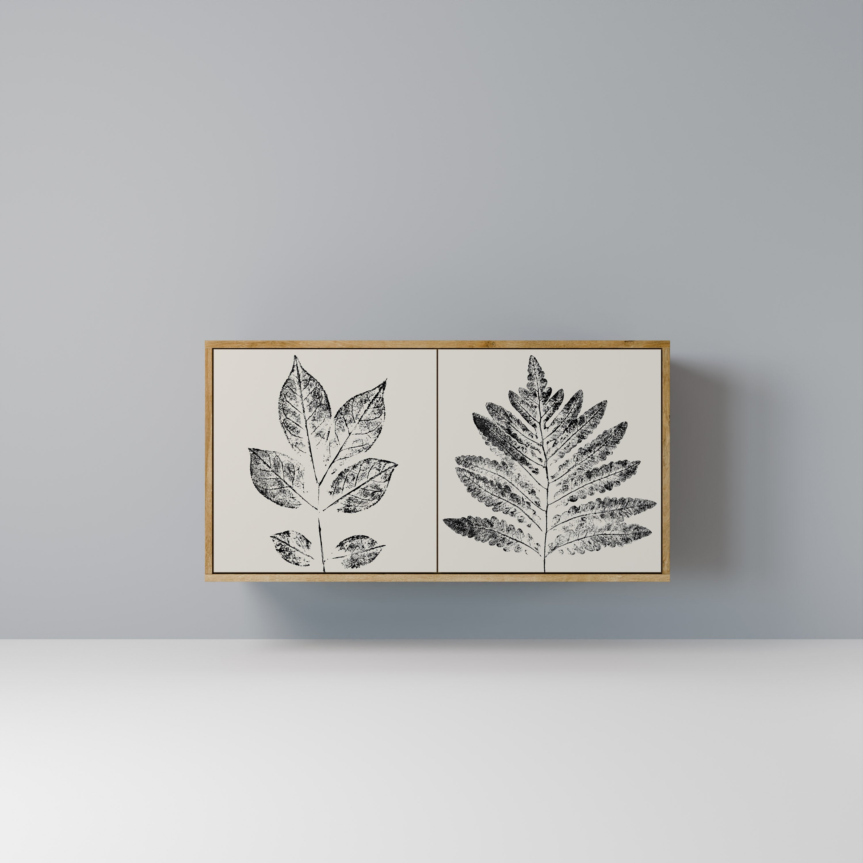 LEAFY STAMPS 2-Door Sideboard in Oak Effect