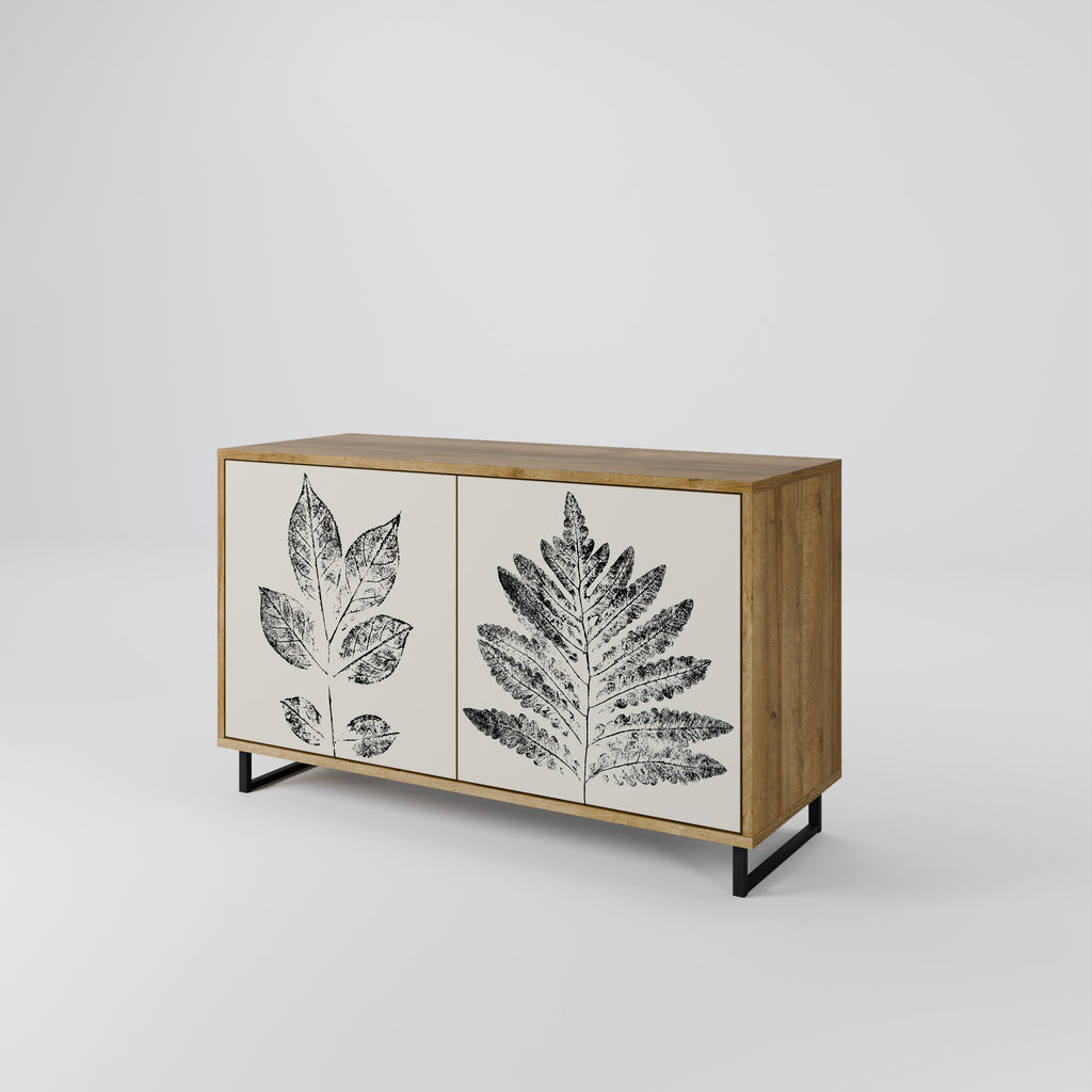 LEAFY STAMPS 2-Door Sideboard in Oak Effect
