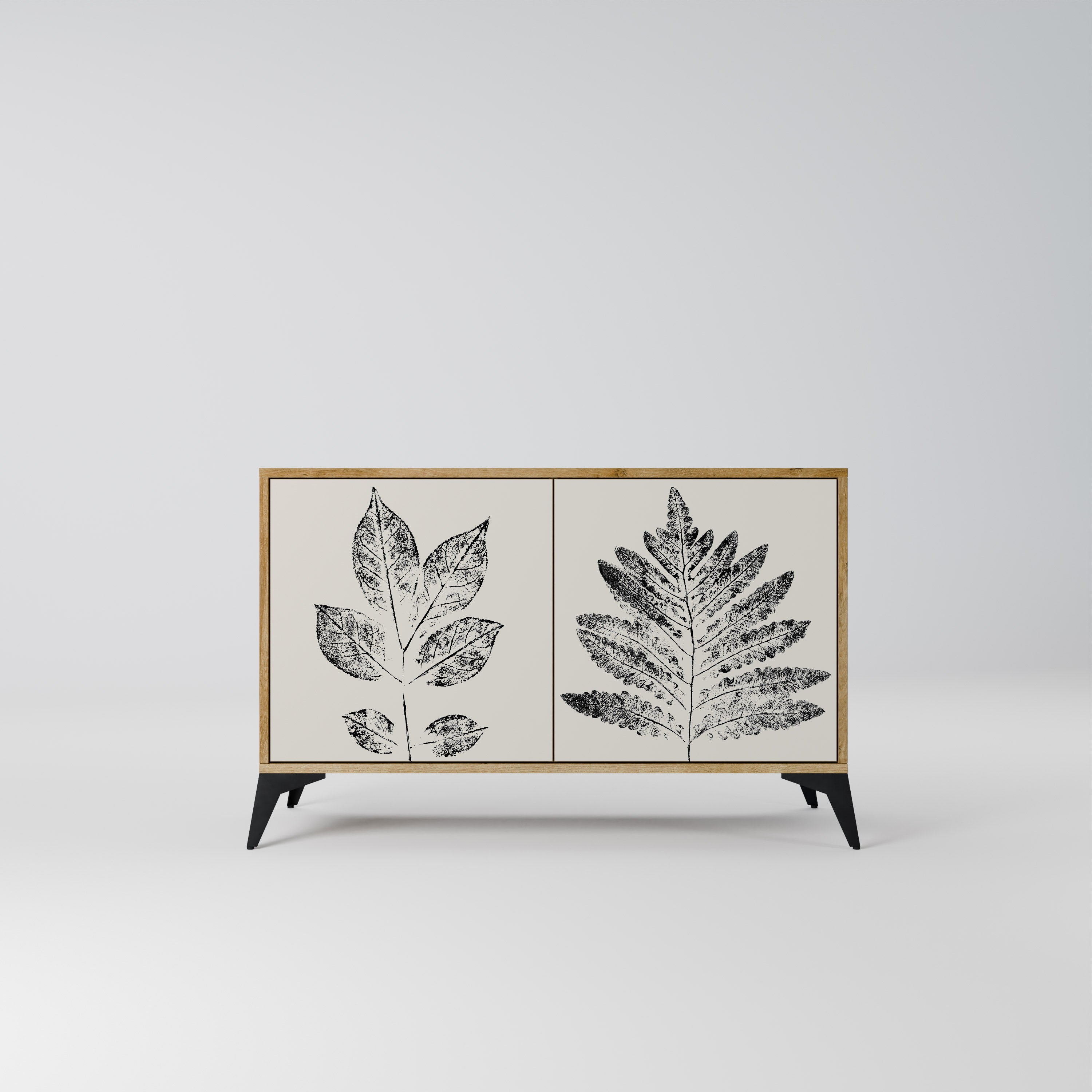 LEAFY STAMPS 2-Door Sideboard in Oak Effect