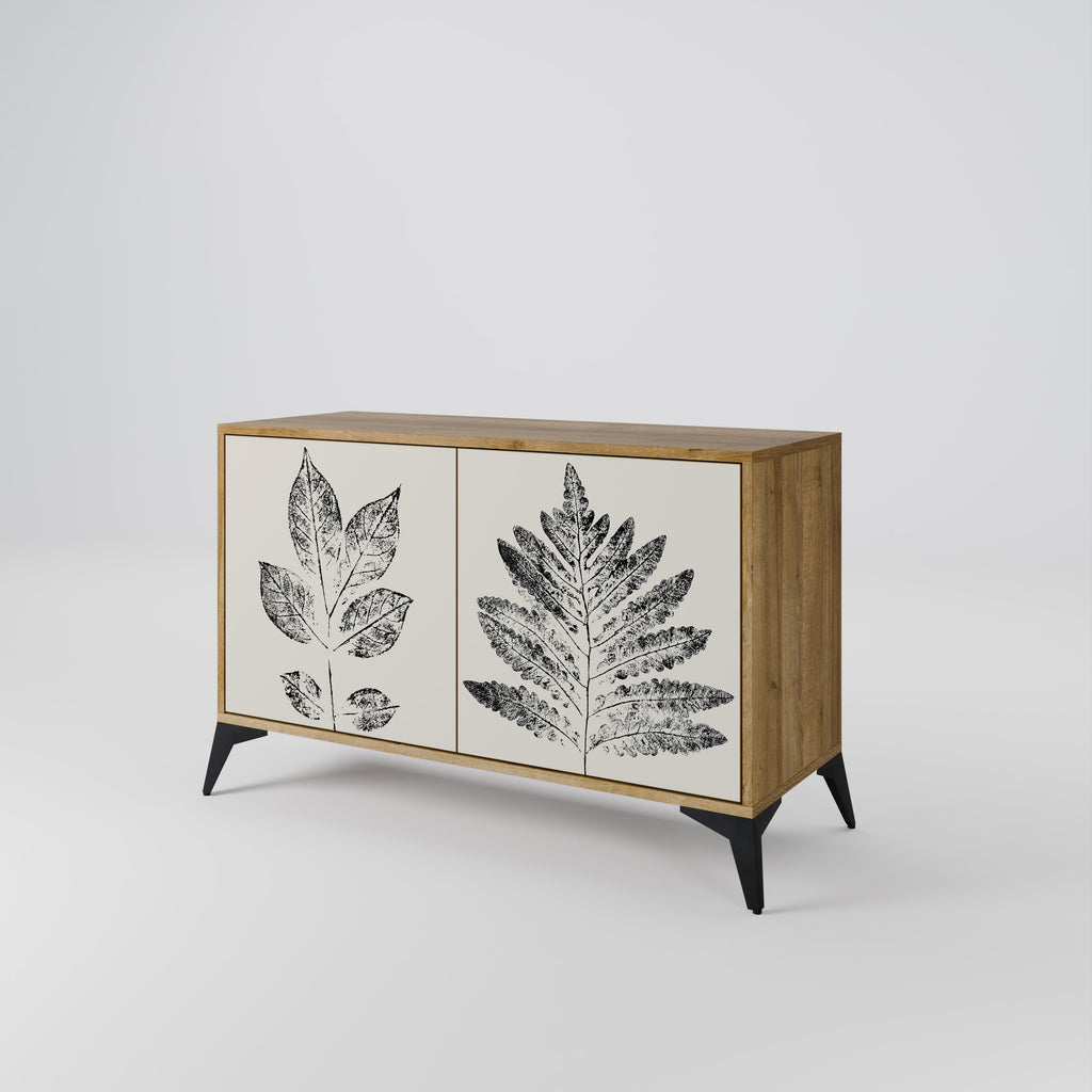 LEAFY STAMPS 2-Door Sideboard in Oak Effect