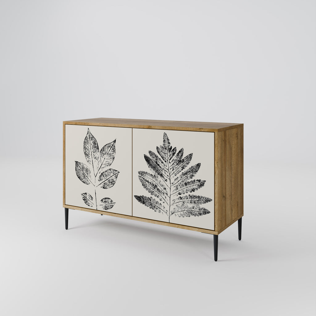 LEAFY STAMPS 2-Door Sideboard in Oak Effect