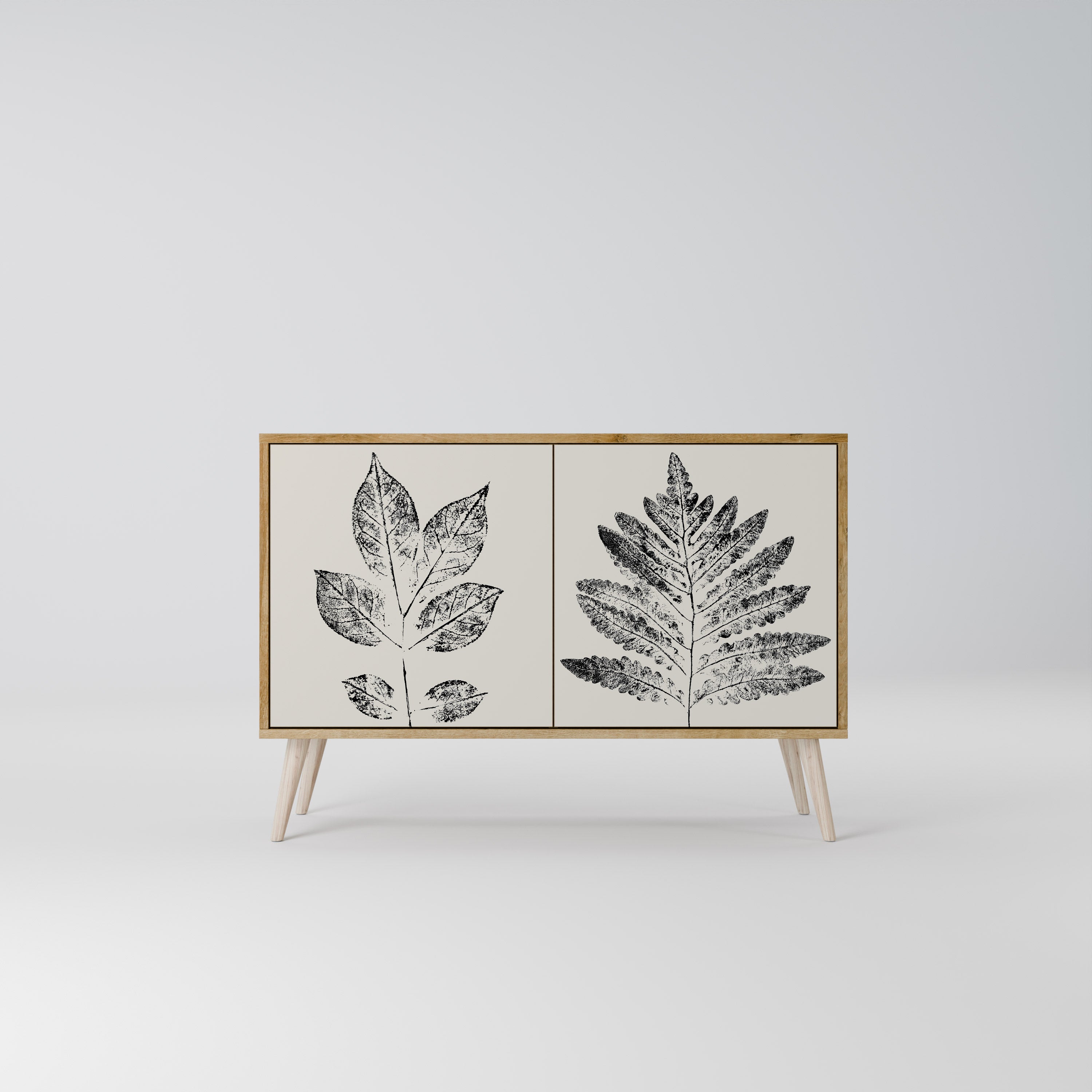 LEAFY STAMPS 2-Door Sideboard in Oak Effect