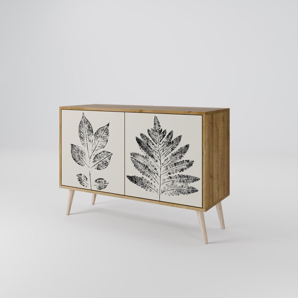 LEAFY STAMPS 2-Door Sideboard in Oak Effect