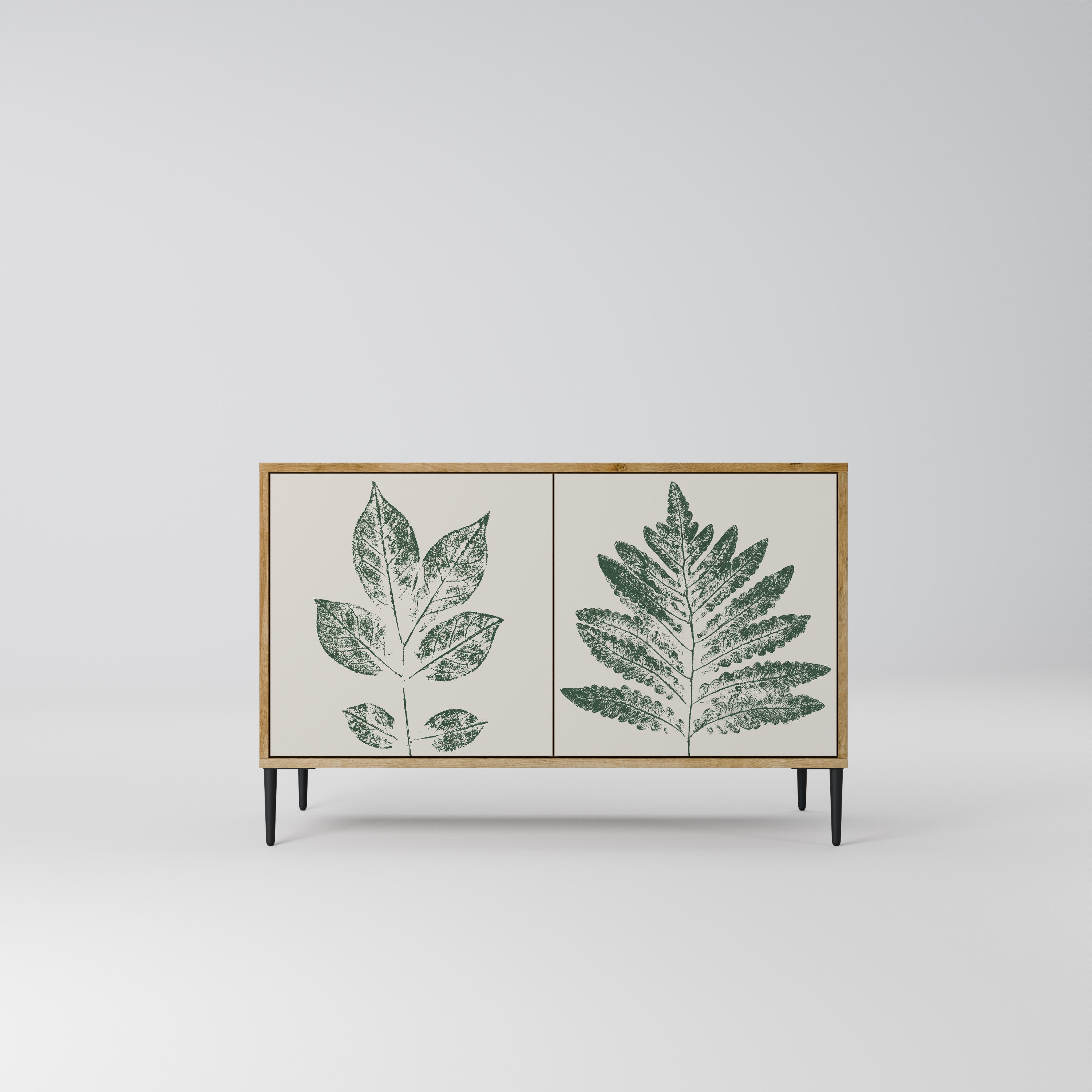 GREEN LEAFY STAMPS 2-Door Sideboard in Oak Effect