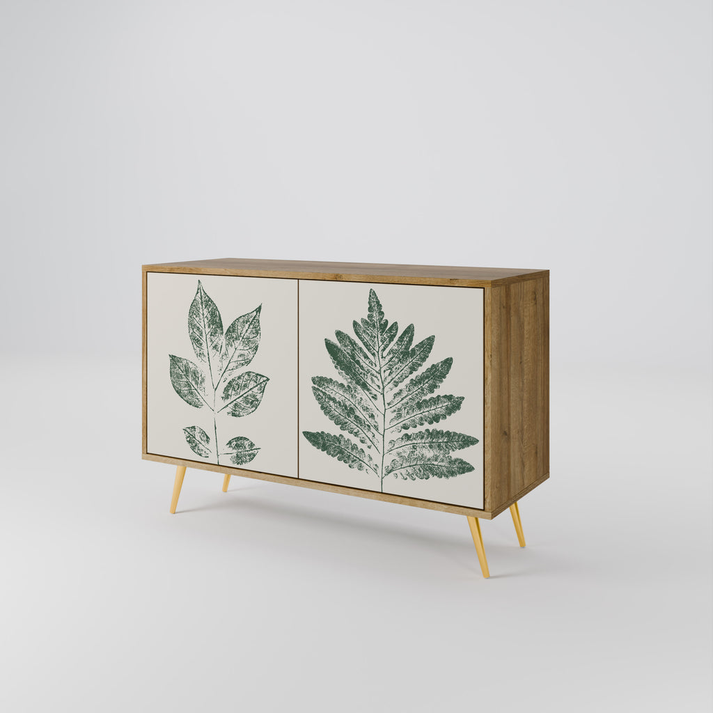 GREEN LEAFY STAMPS 2-Door Sideboard in Oak Effect