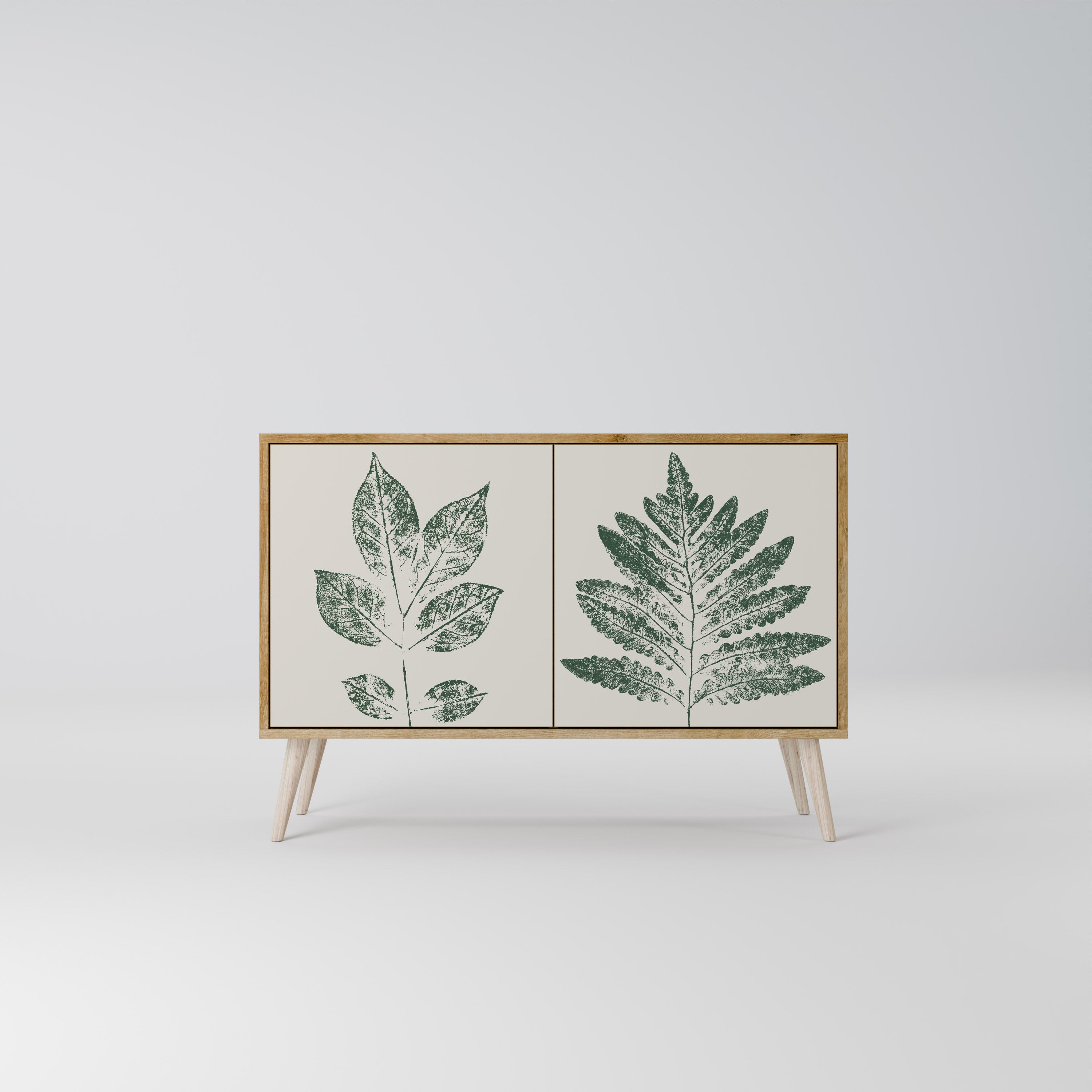 GREEN LEAFY STAMPS 2-Door Sideboard in Oak Effect