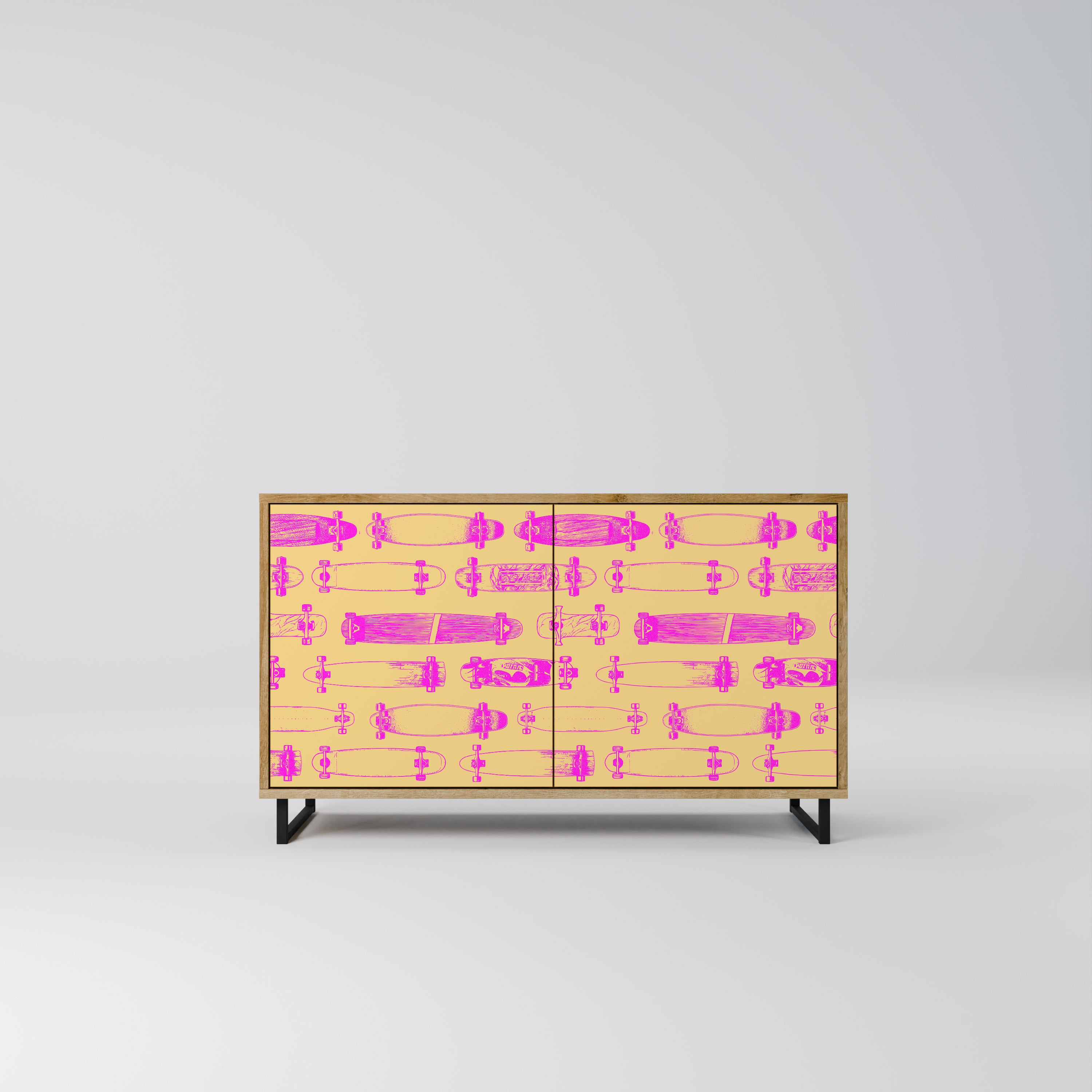 SKATEBOARD ARTISTRY 2-Door Sideboard in Oak Effect