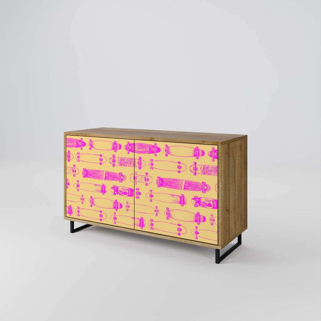 SKATEBOARD ARTISTRY 2-Door Sideboard in Oak Effect