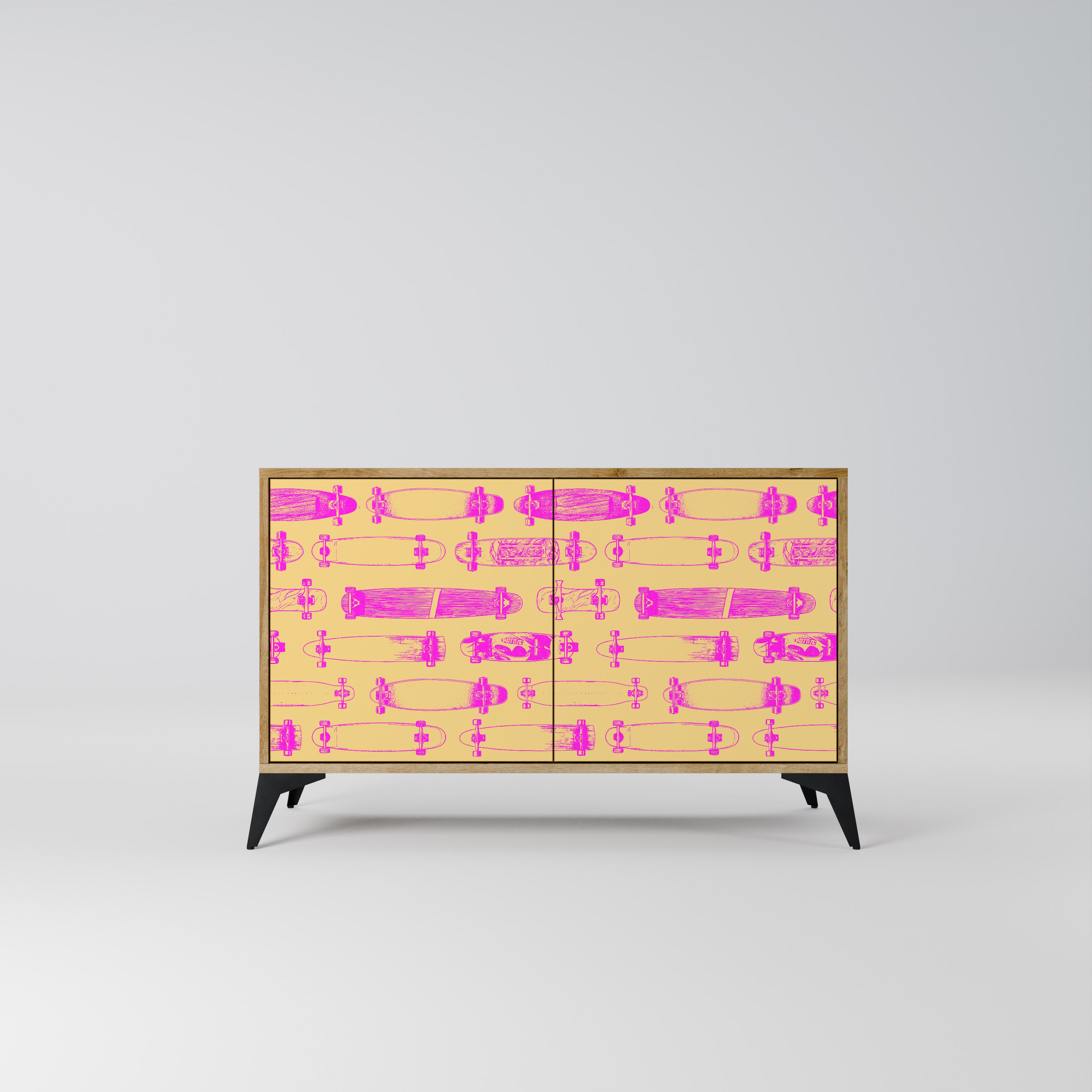 SKATEBOARD ARTISTRY 2-Door Sideboard in Oak Effect