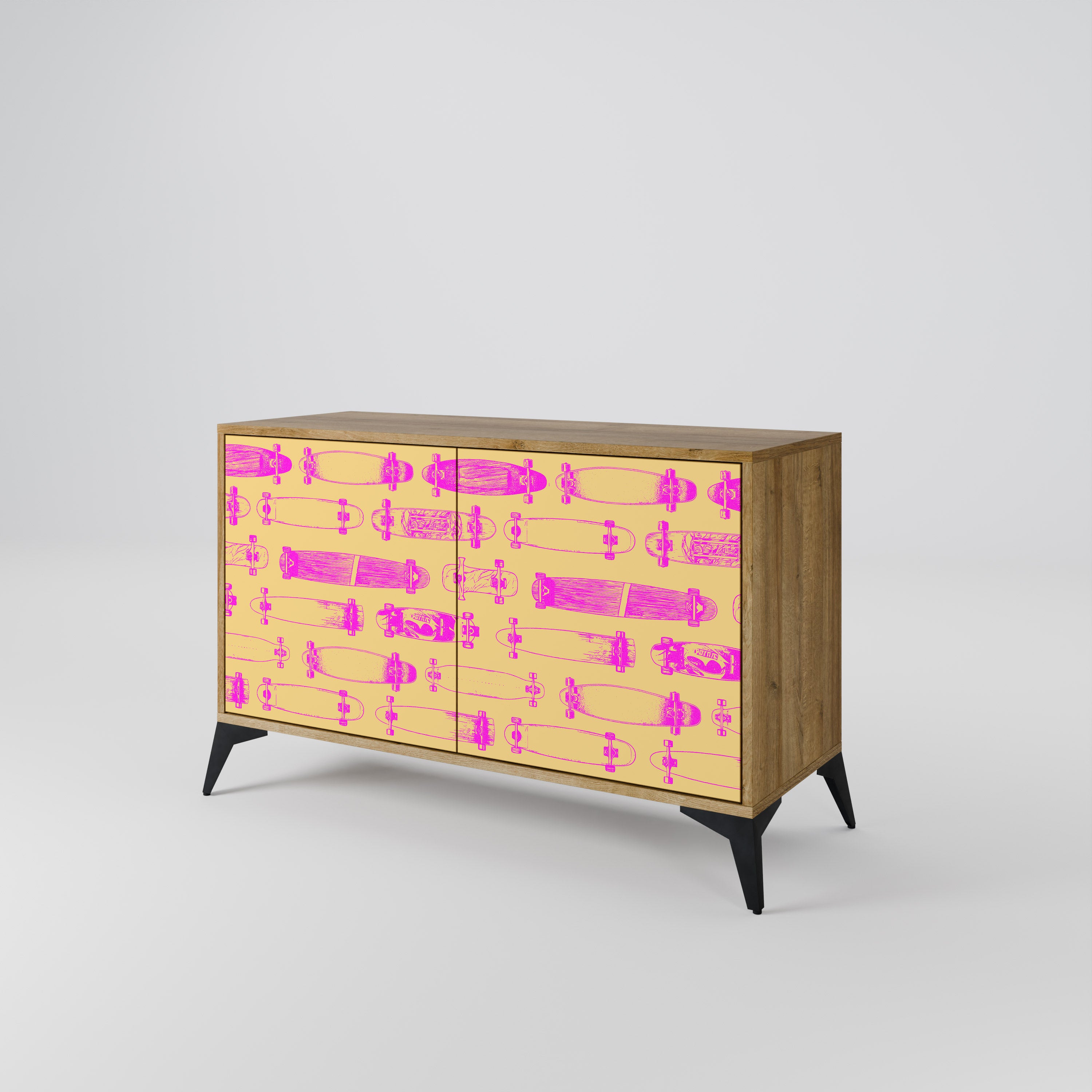 SKATEBOARD ARTISTRY 2-Door Sideboard in Oak Effect